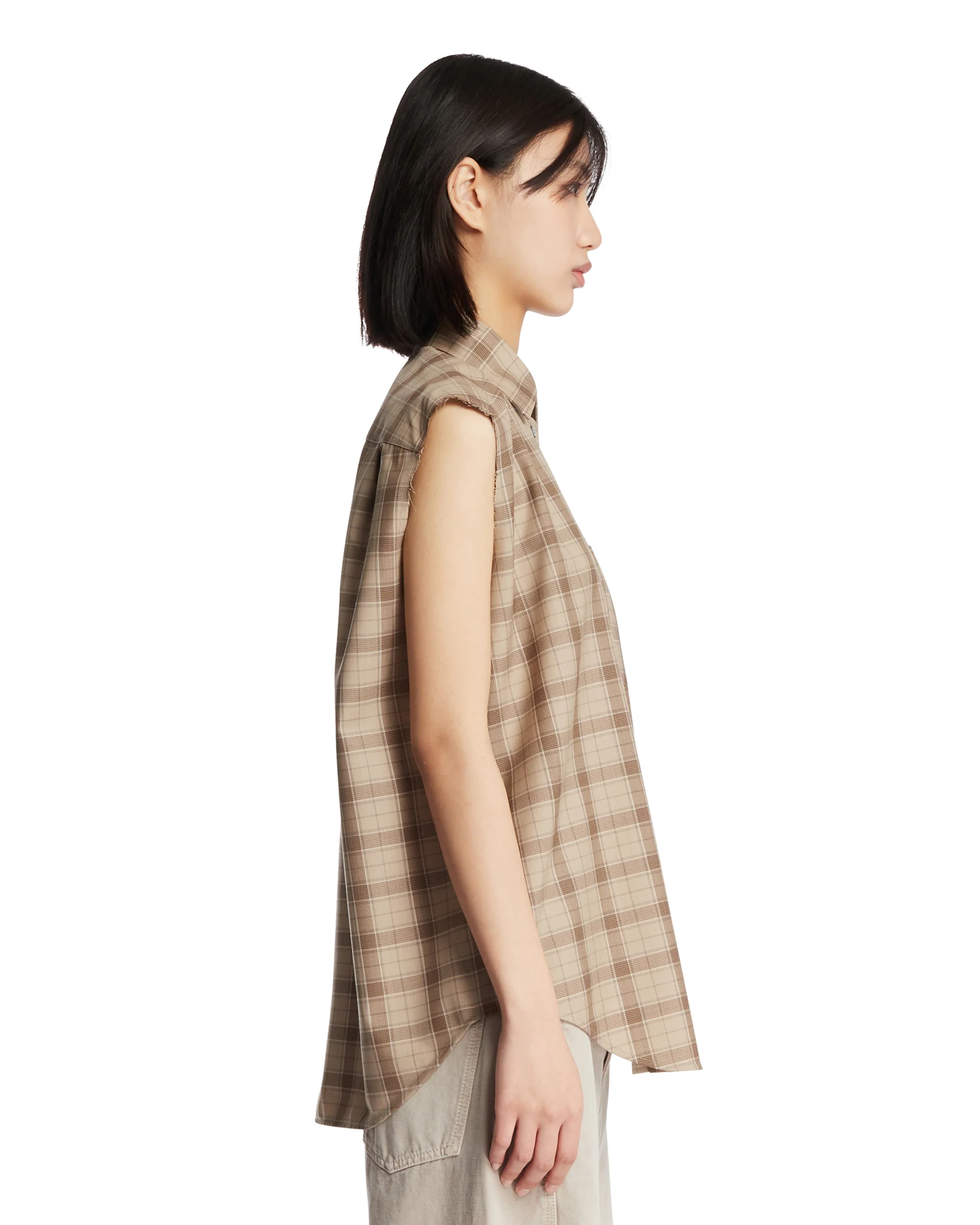 Camicia A Quadri Senza Maniche - Image 4