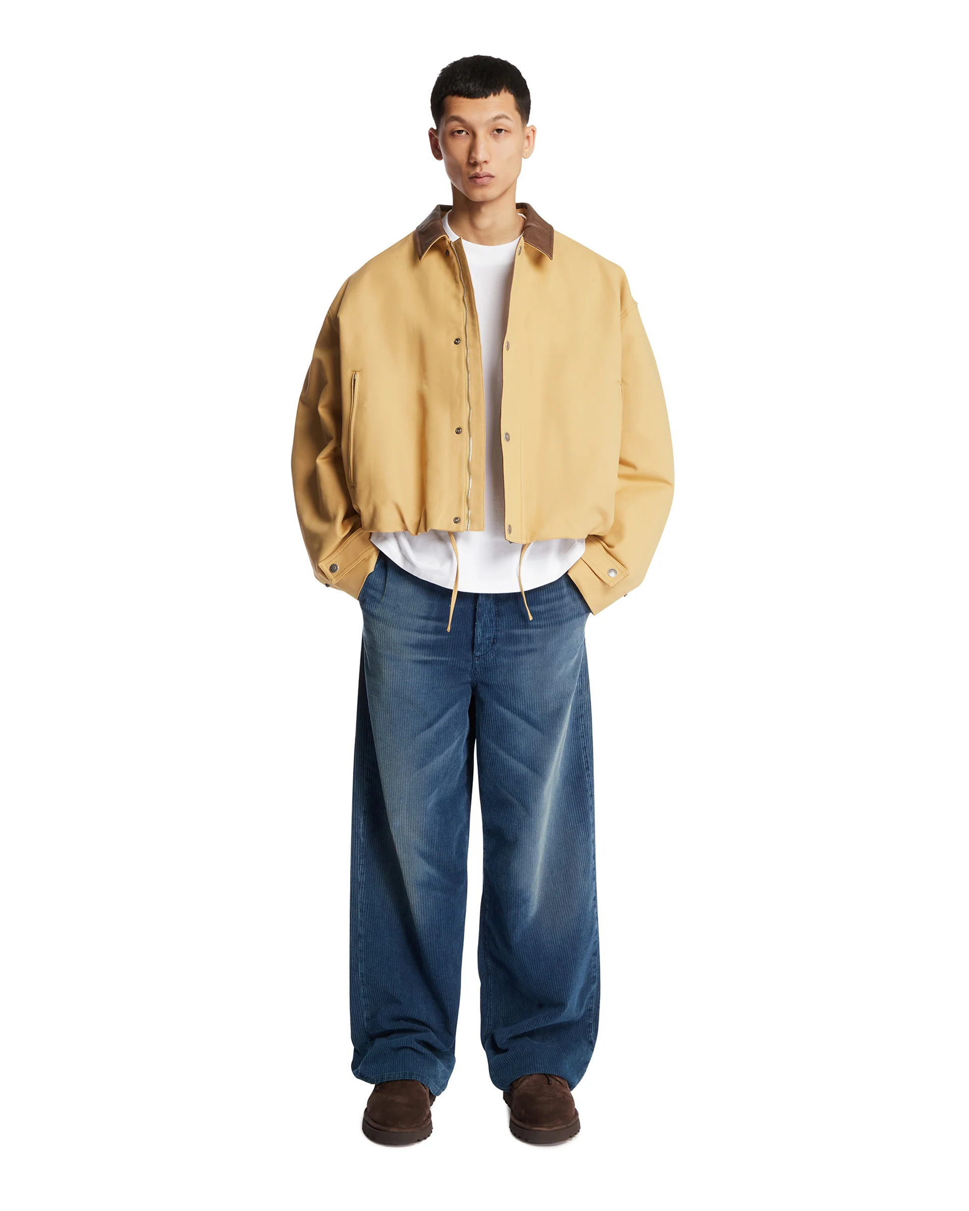 Blouson Jacket In Cotone Beige - Image 3