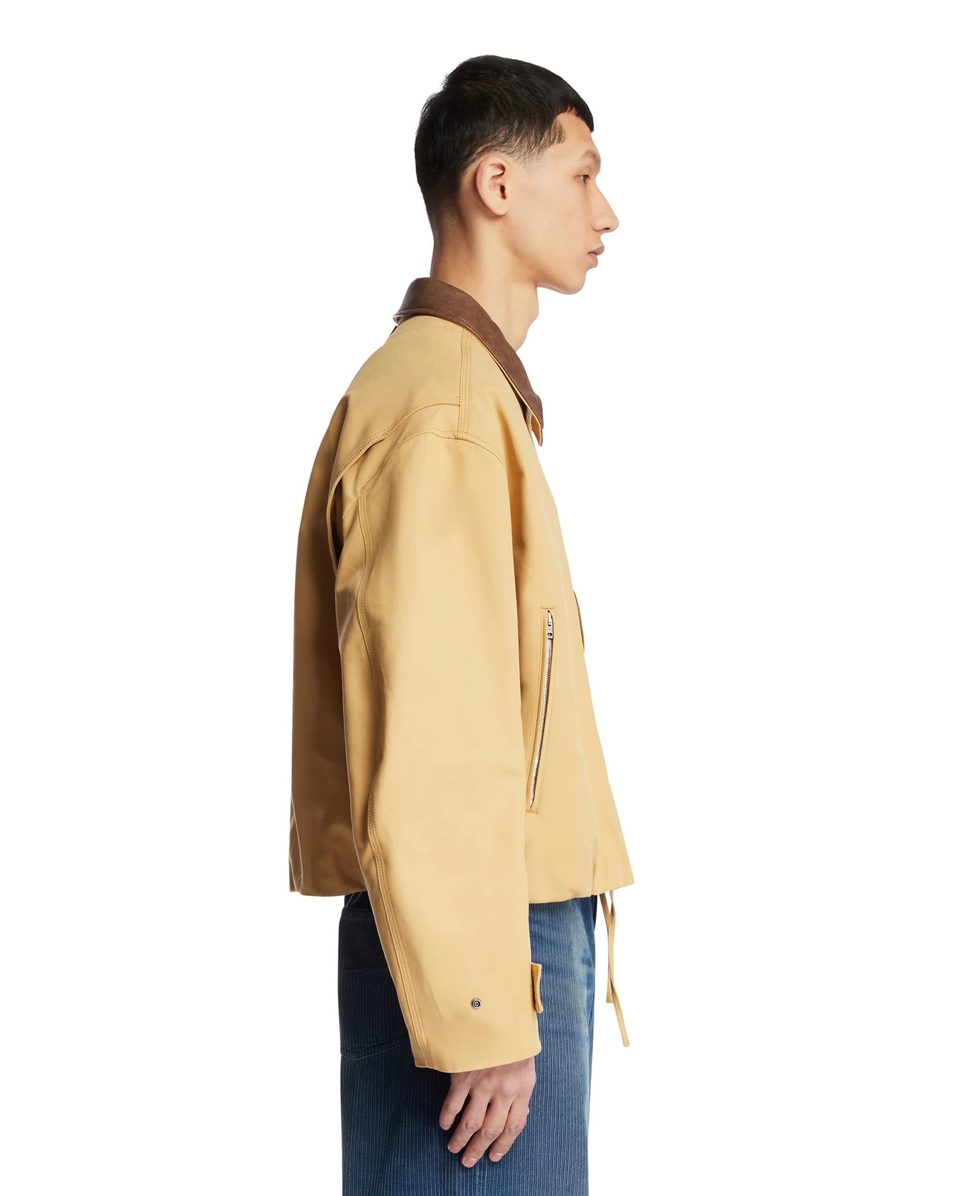 Blouson Jacket In Cotone Beige - Image 4