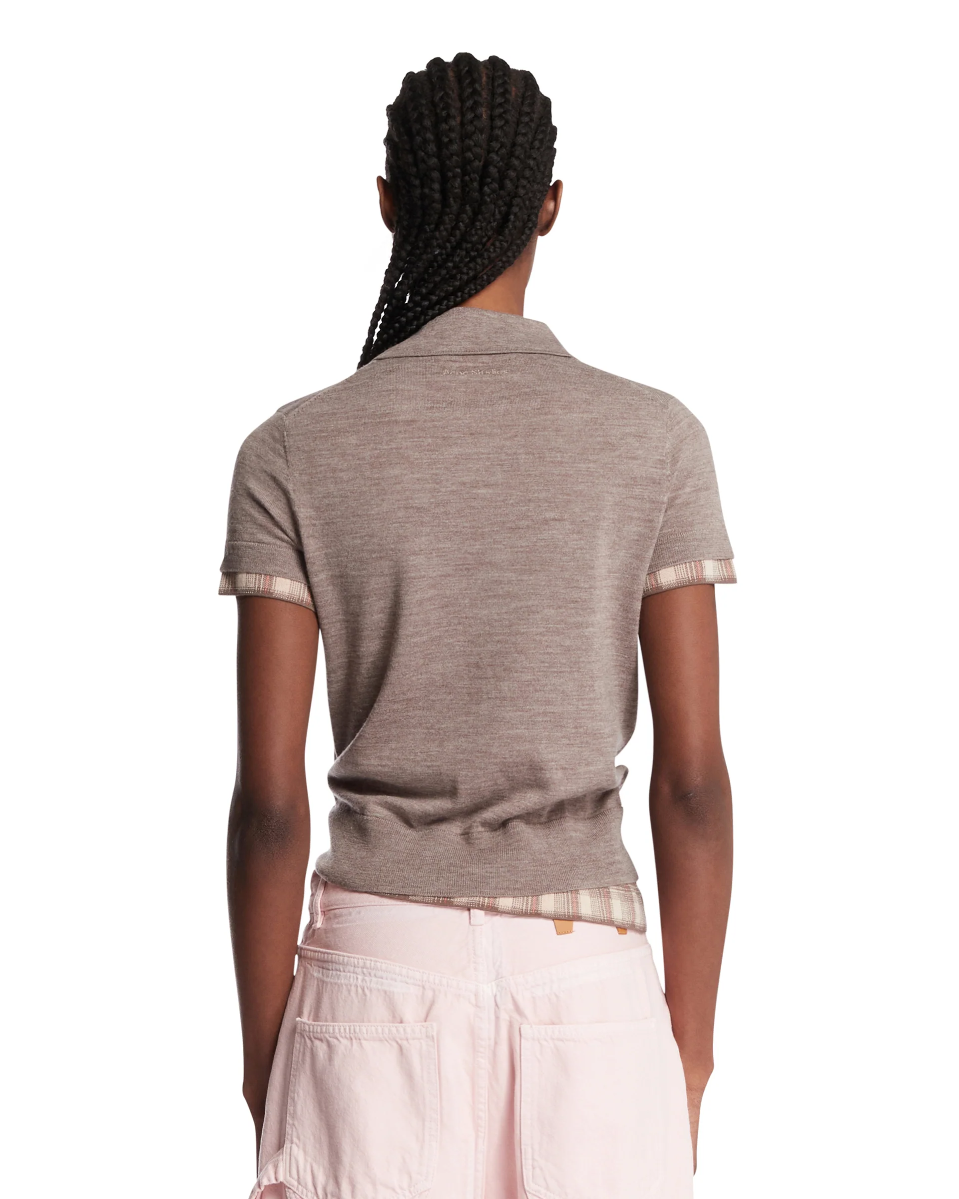 Polo In Lana A Maniche Corte Beige - Image 5