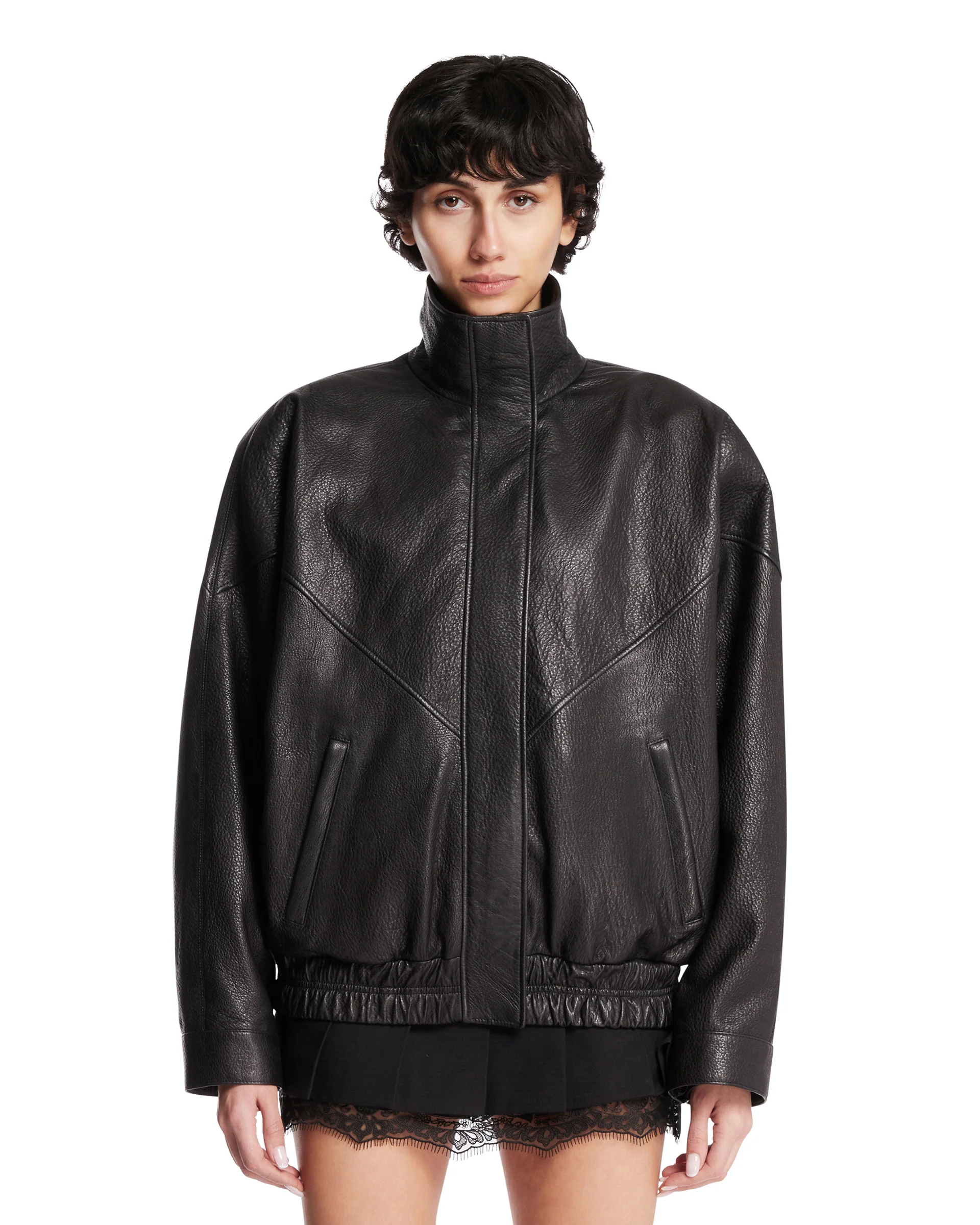 Giacca In Pelle Nera