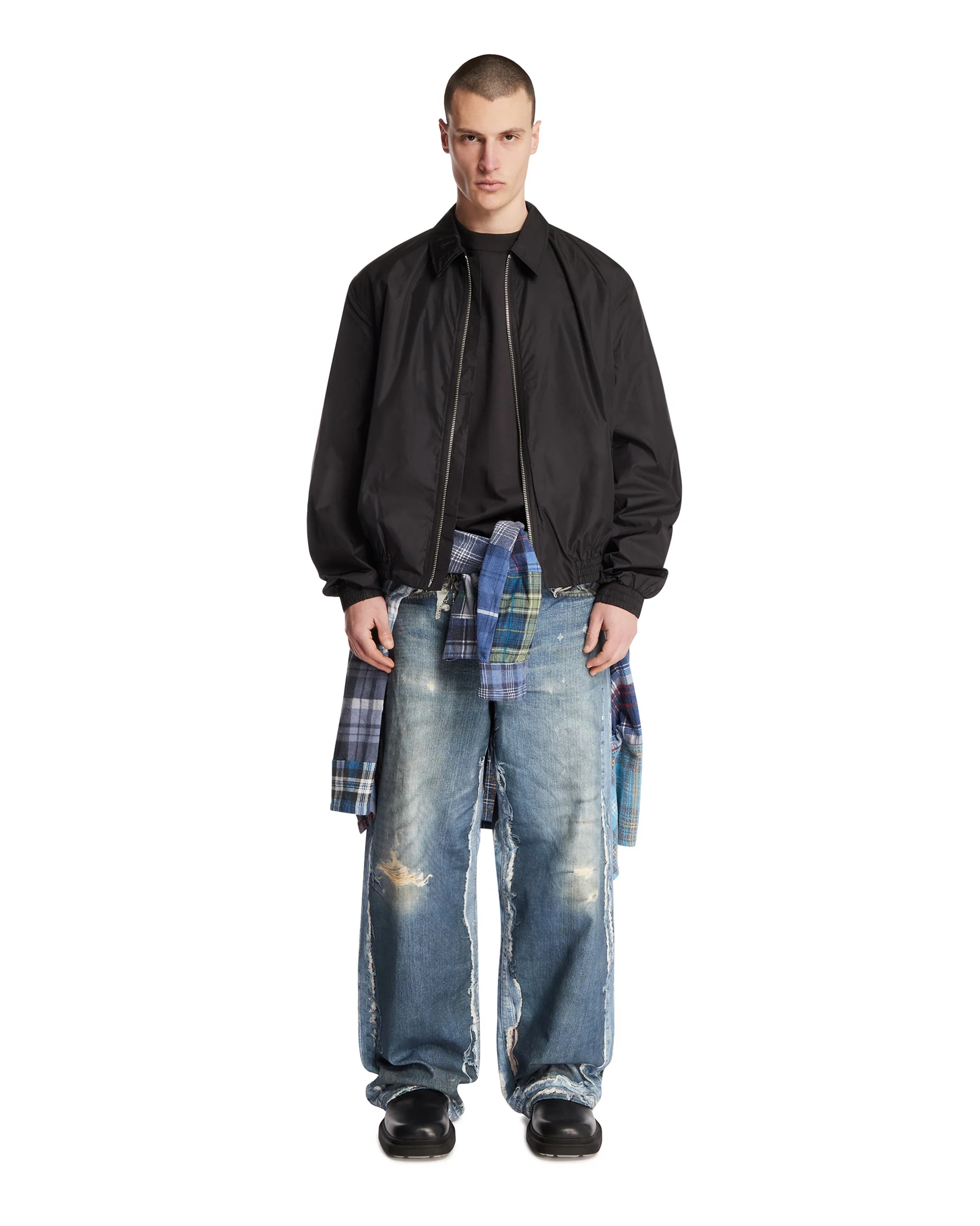 Giacca Zip-Up In Nylon Nera - Image 3