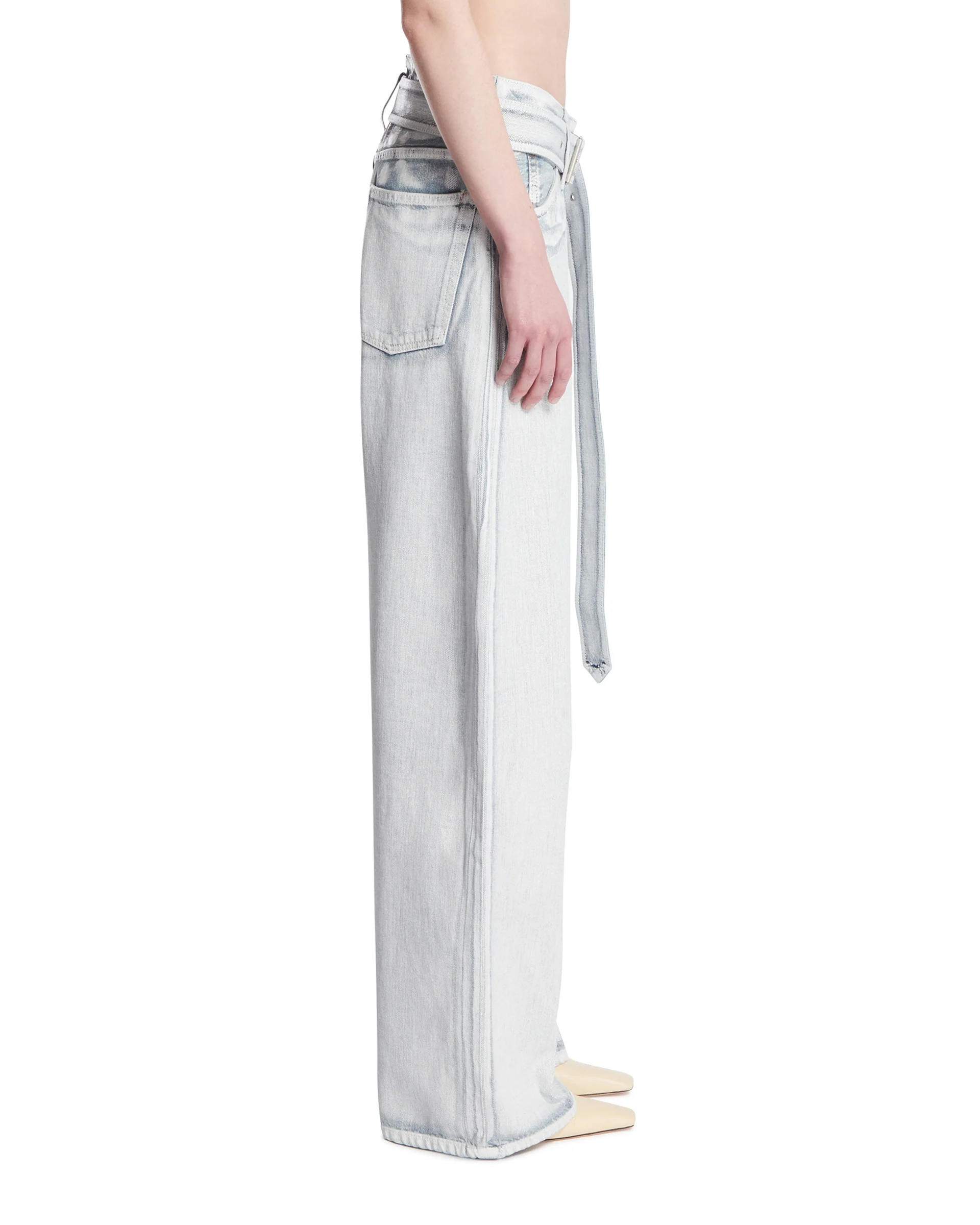 Pantaloni In Denim Effetto 3D Blu - Image 4