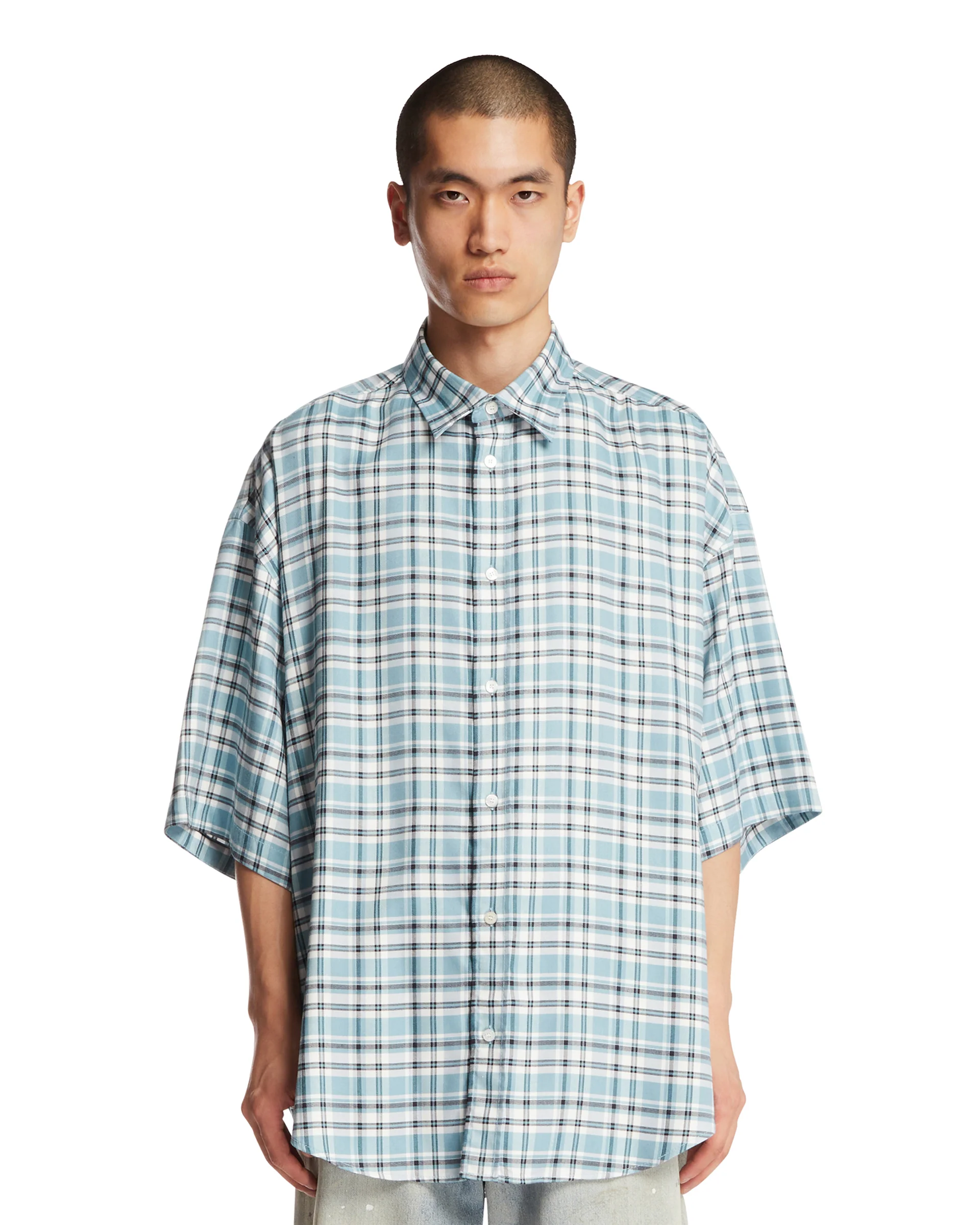 Camicia A Quadri Blu