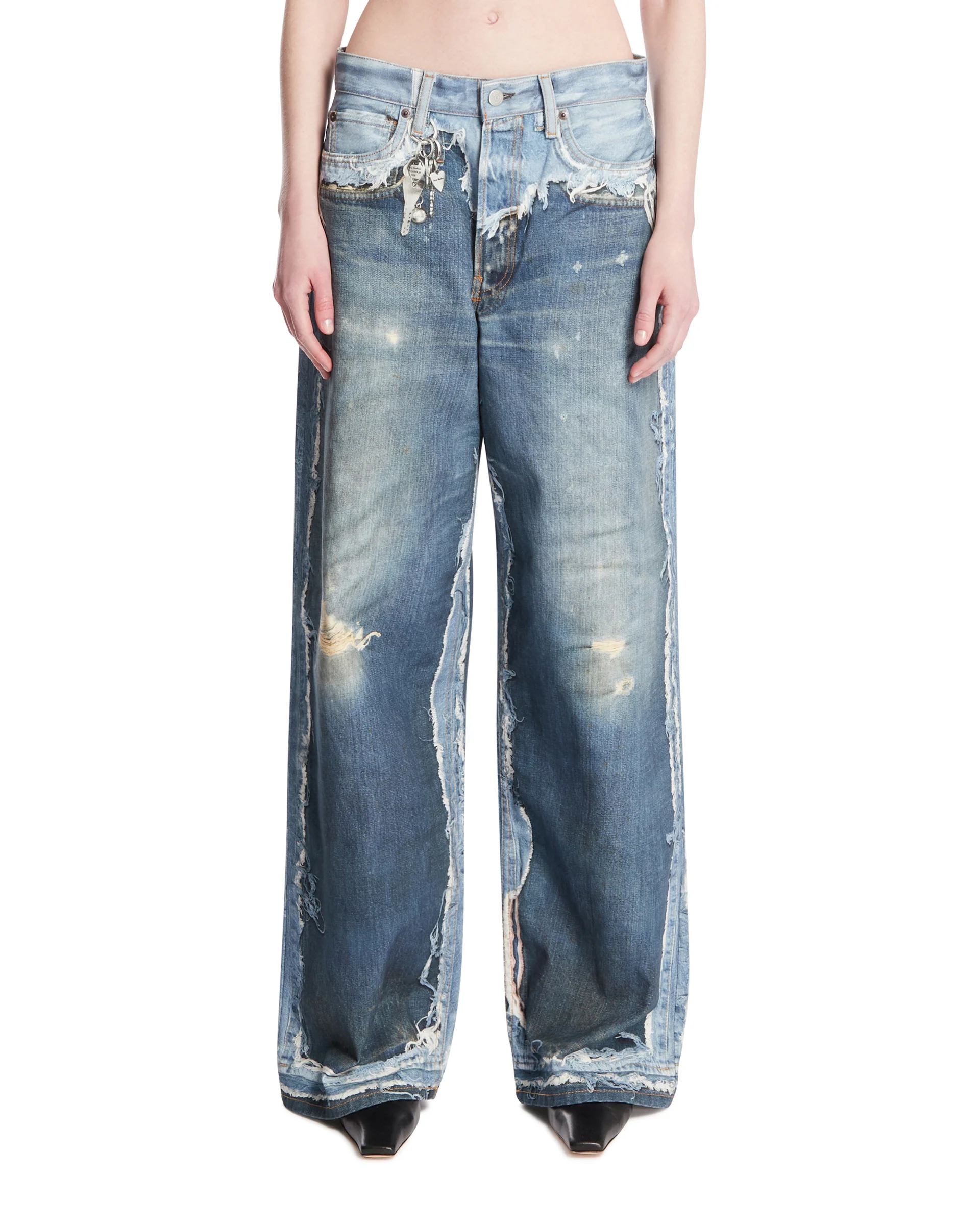 Jeans Trompe L'Oeil Blu