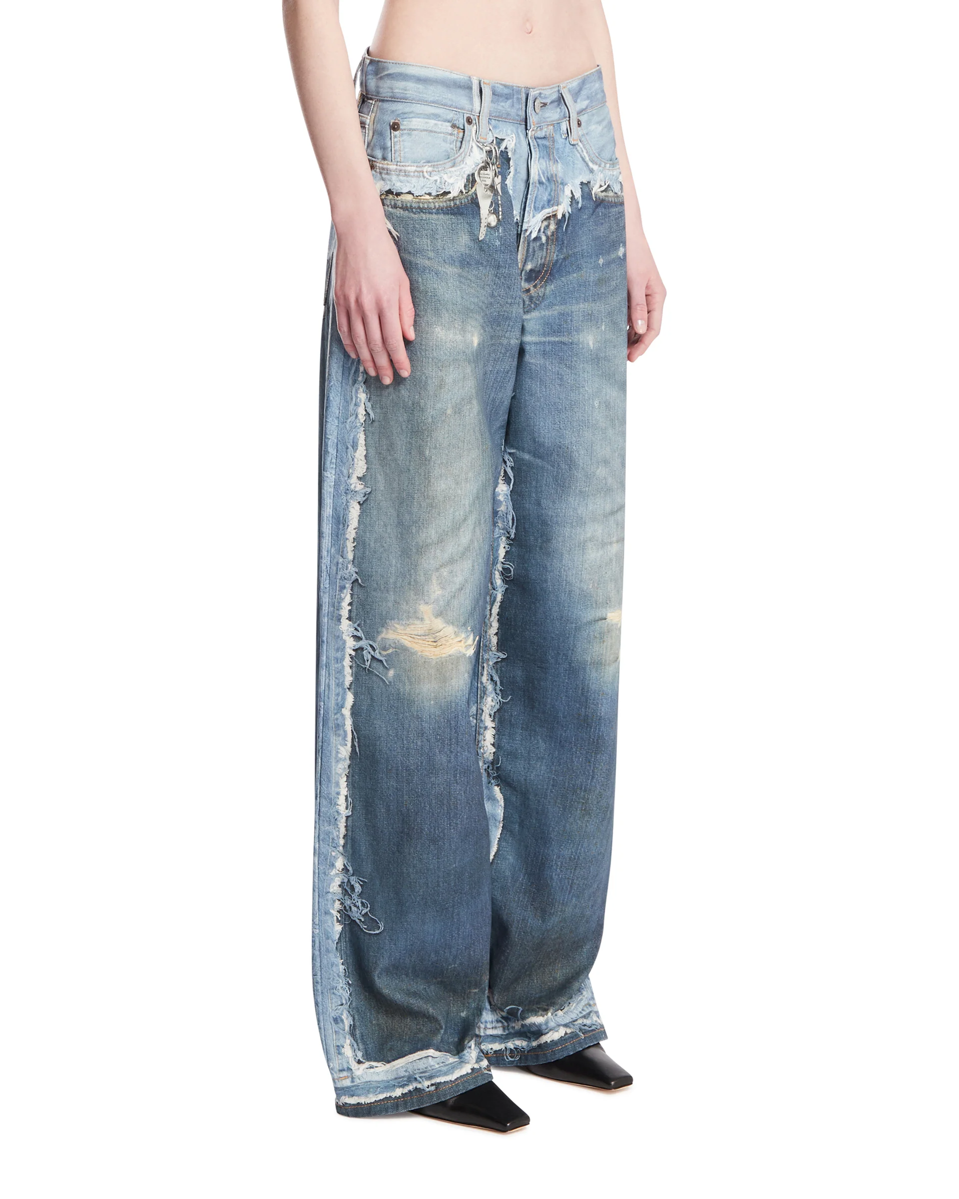 Jeans Trompe L'Oeil Blu - Image 2