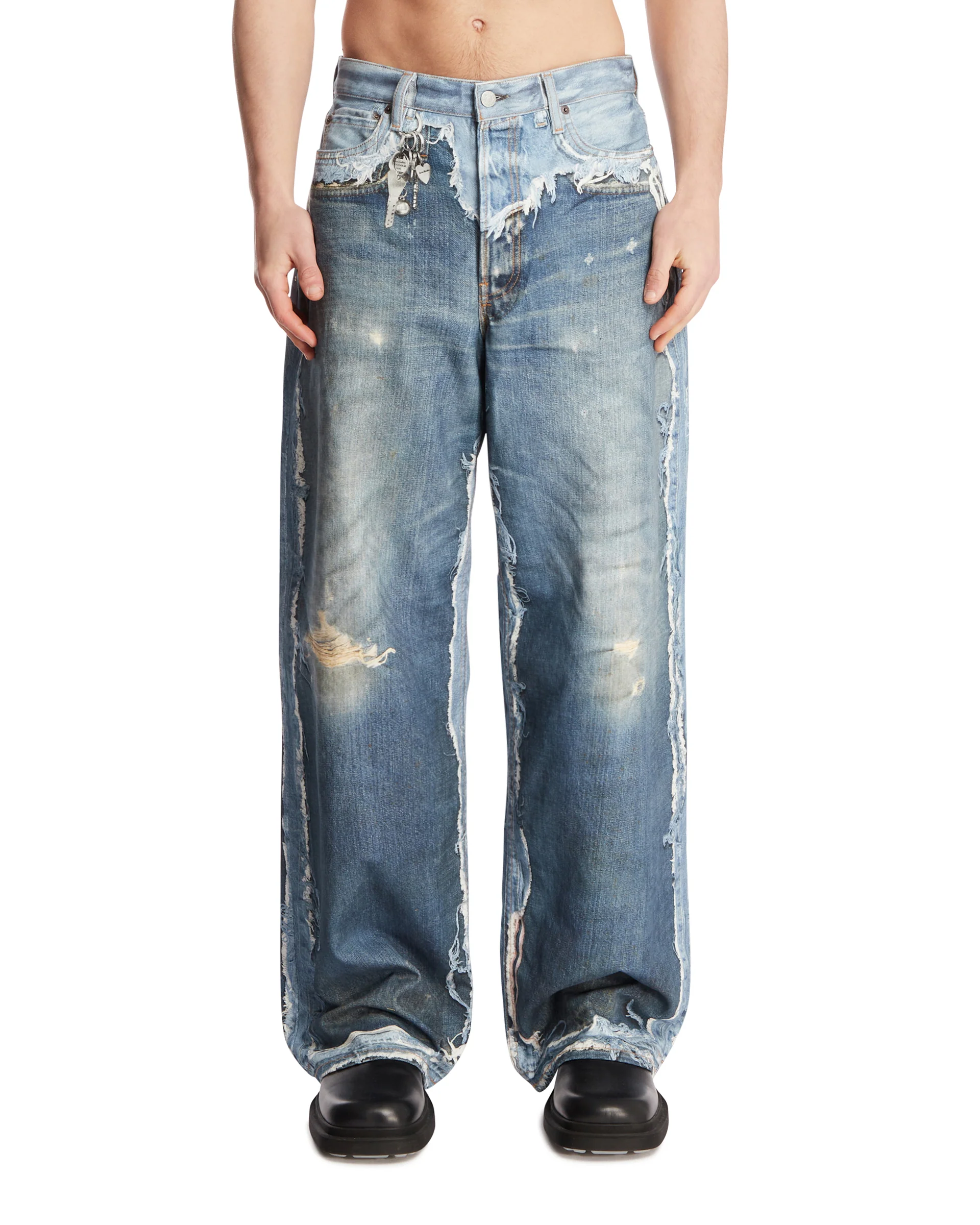 Jeans Trompe L'Oeil Blu