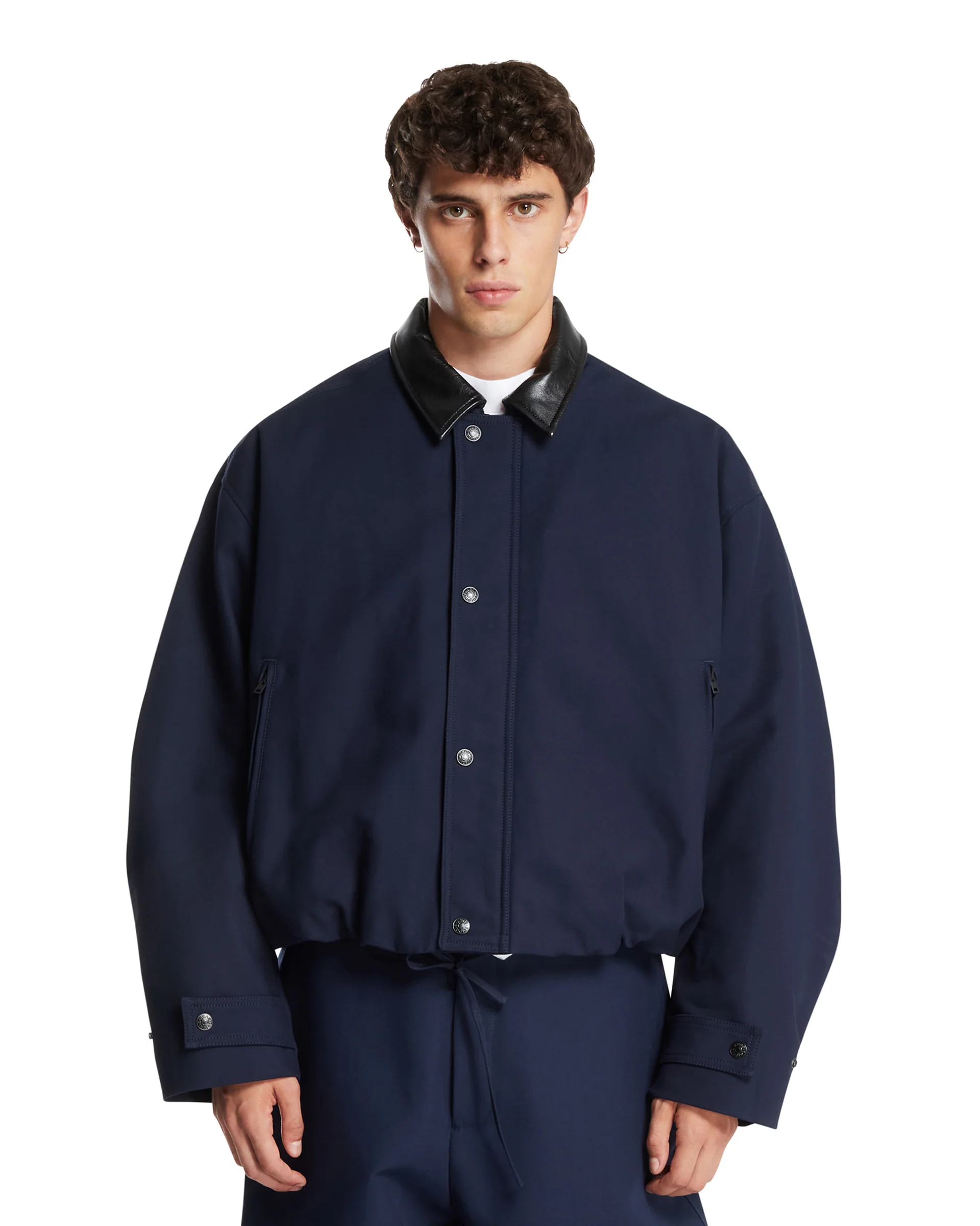 Giacca In Twill Blu