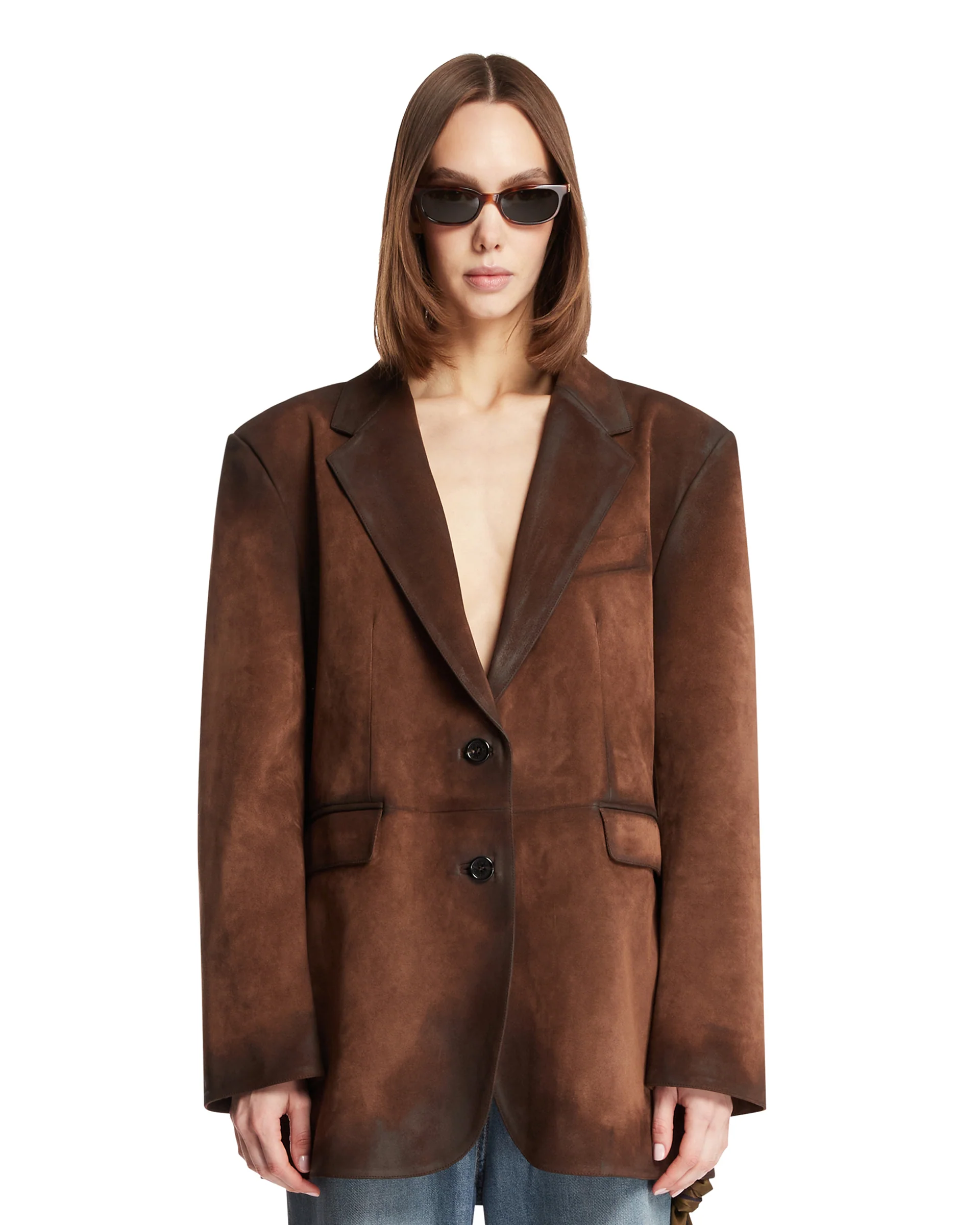 Blazer Scamosciato Marrone