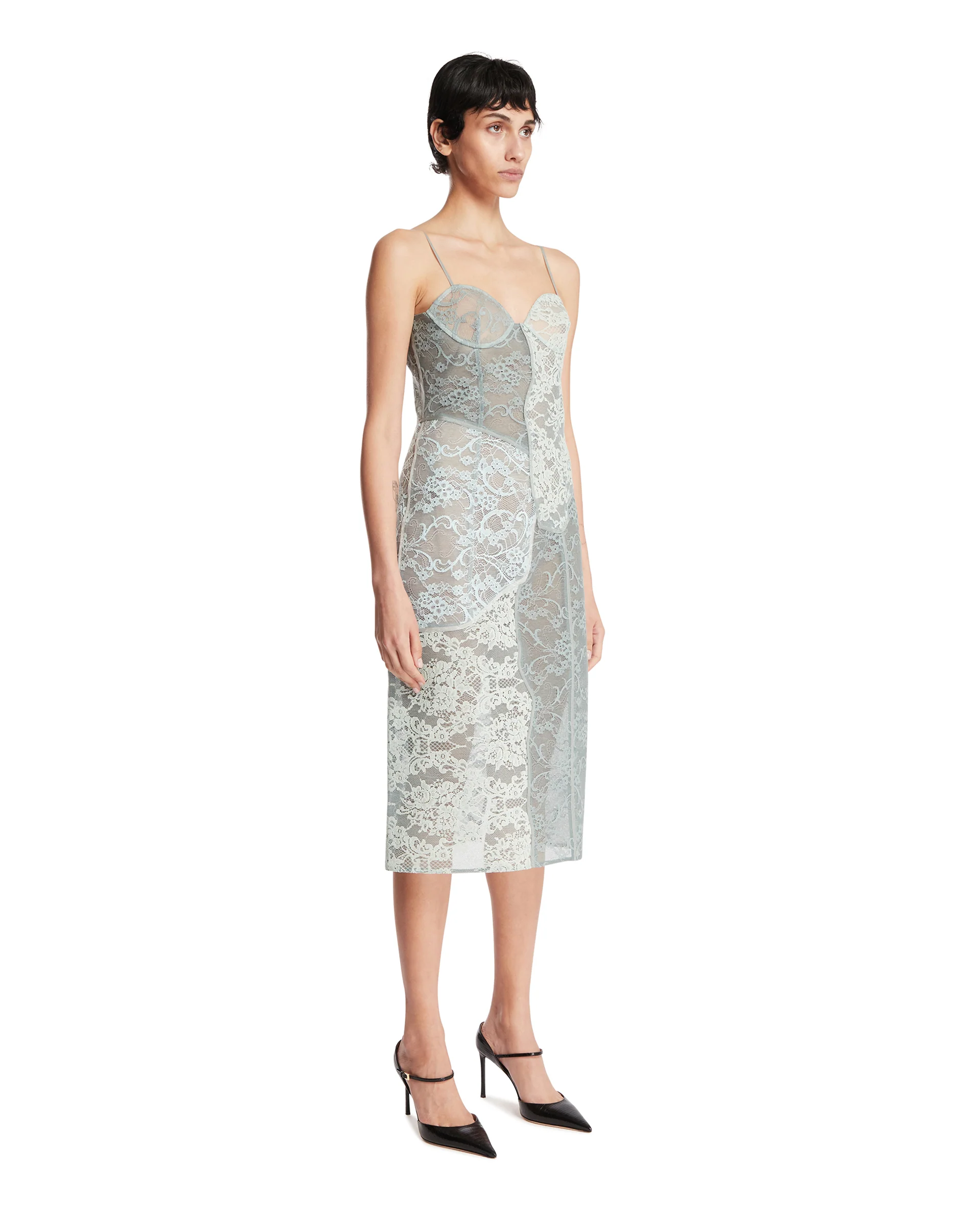 Abito Midi In Pizzo Azzurro - Image 2
