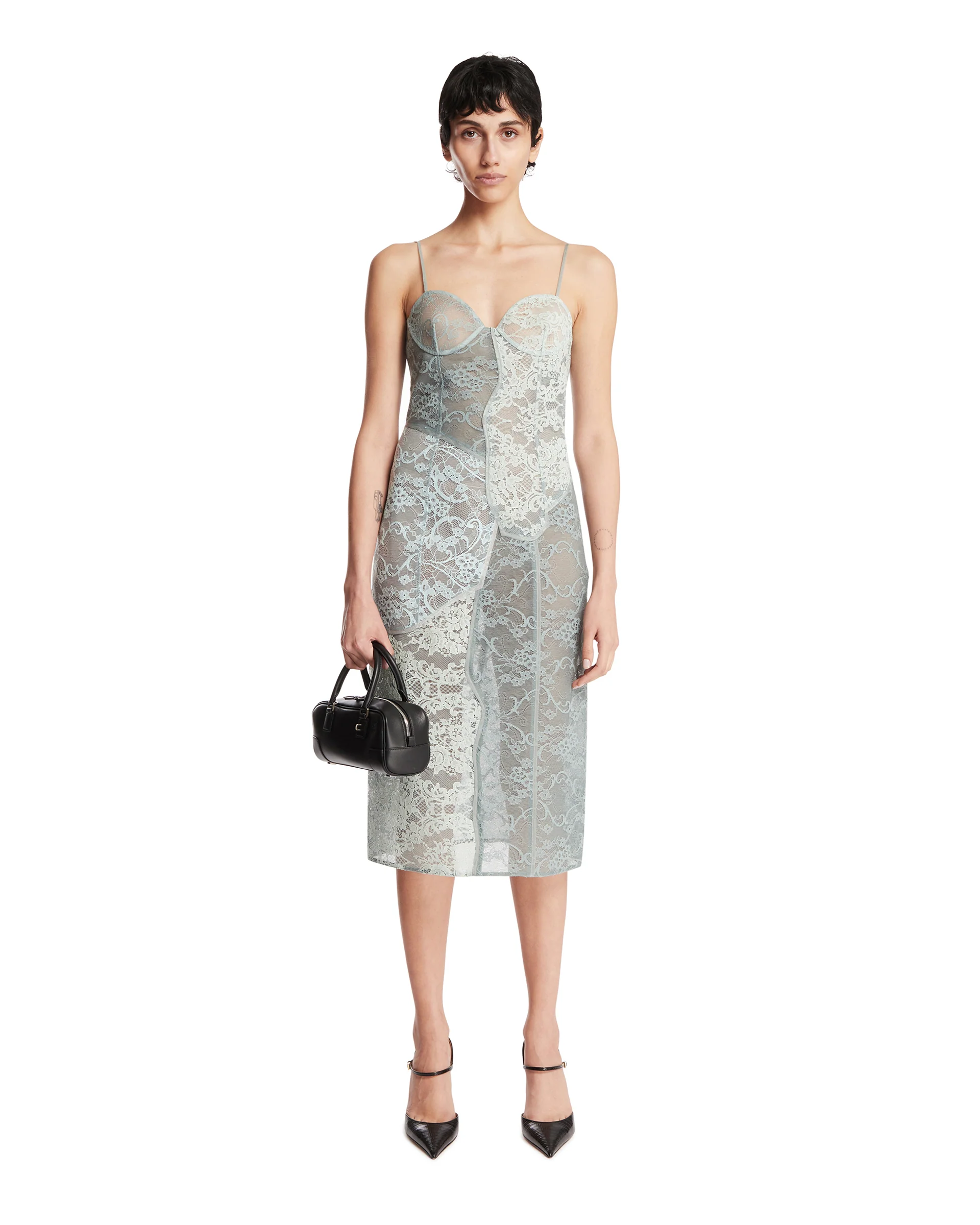 Abito Midi In Pizzo Azzurro - Image 3