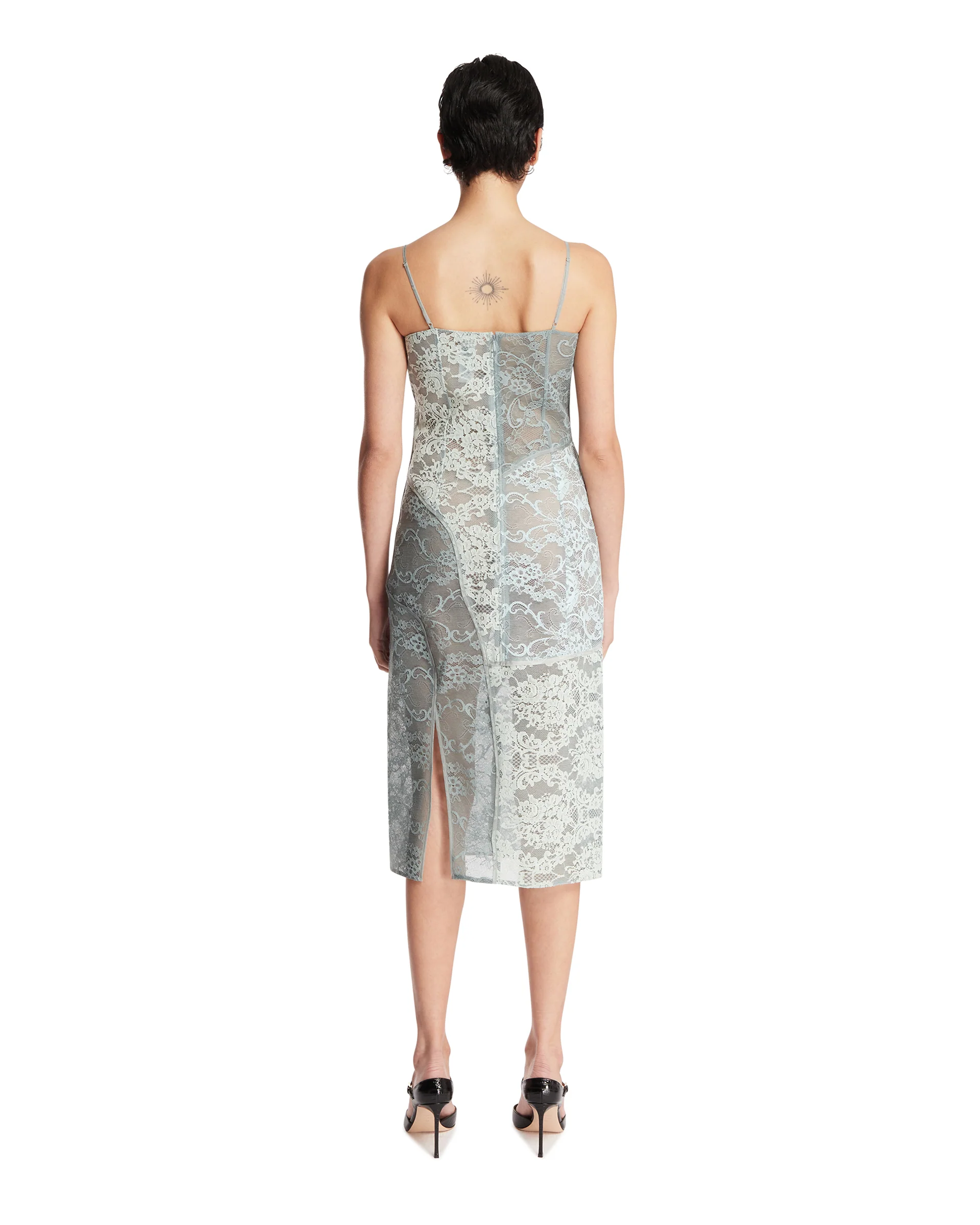 Abito Midi In Pizzo Azzurro - Image 5