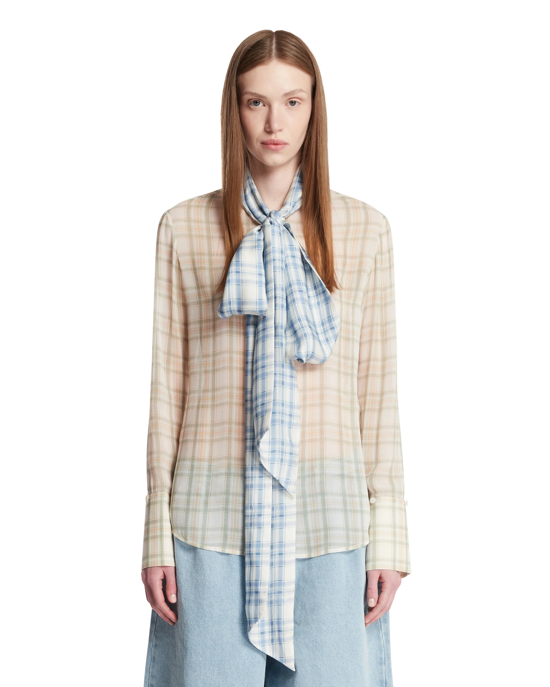 Blusa Con Sciarpa Multicolore