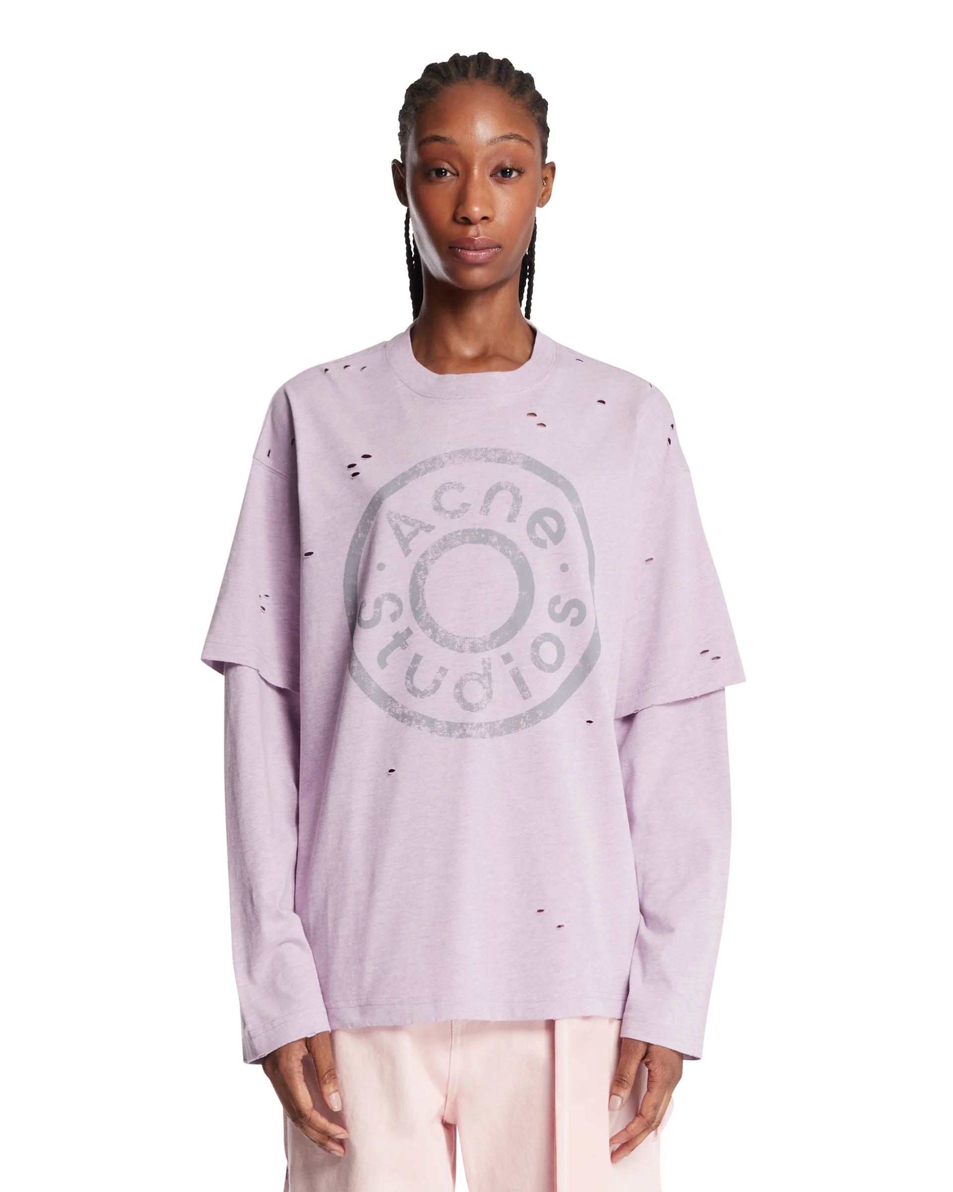 T-Shirt Oversize Con Logo Viola