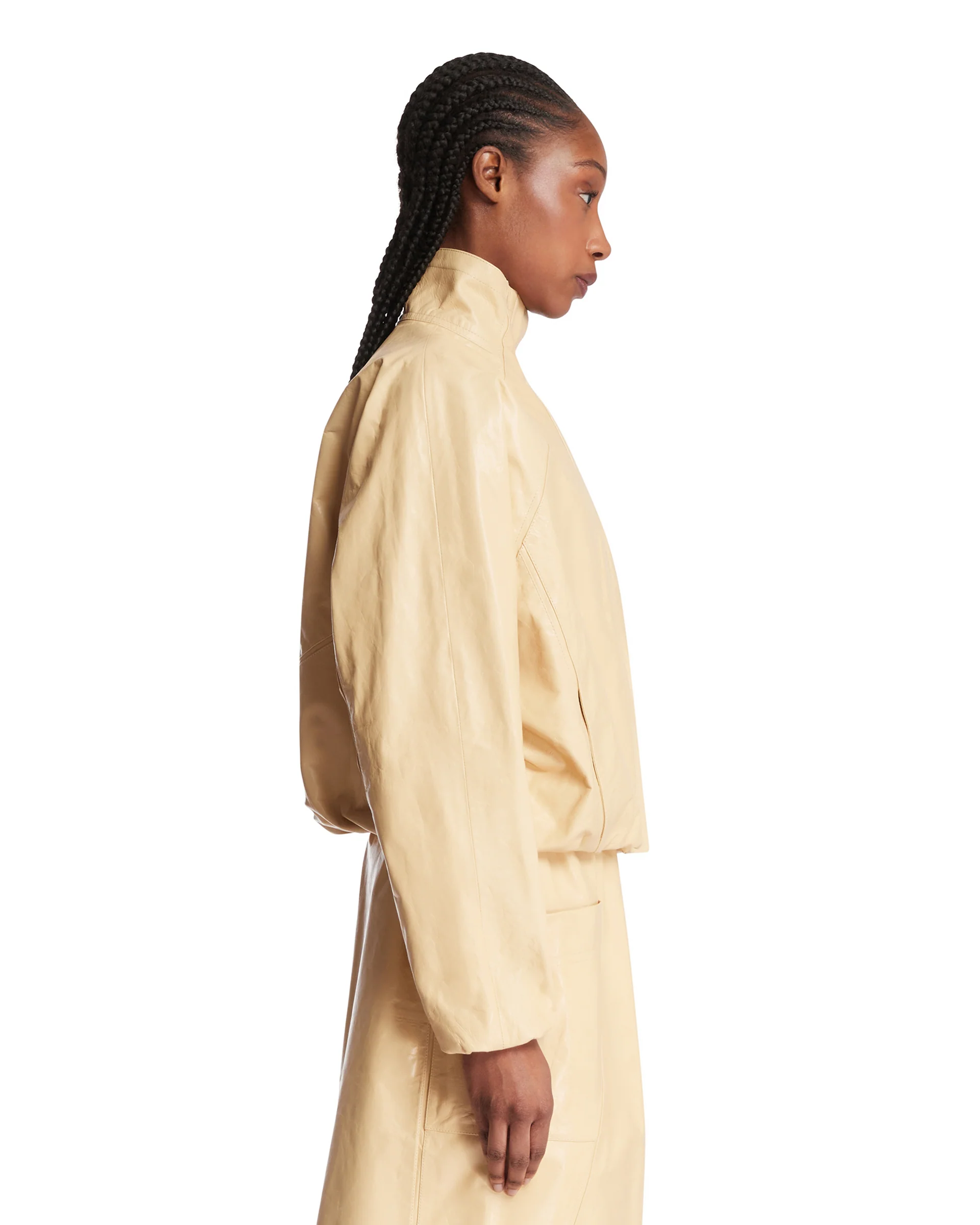 Giacca In Pelle Beige - Image 4