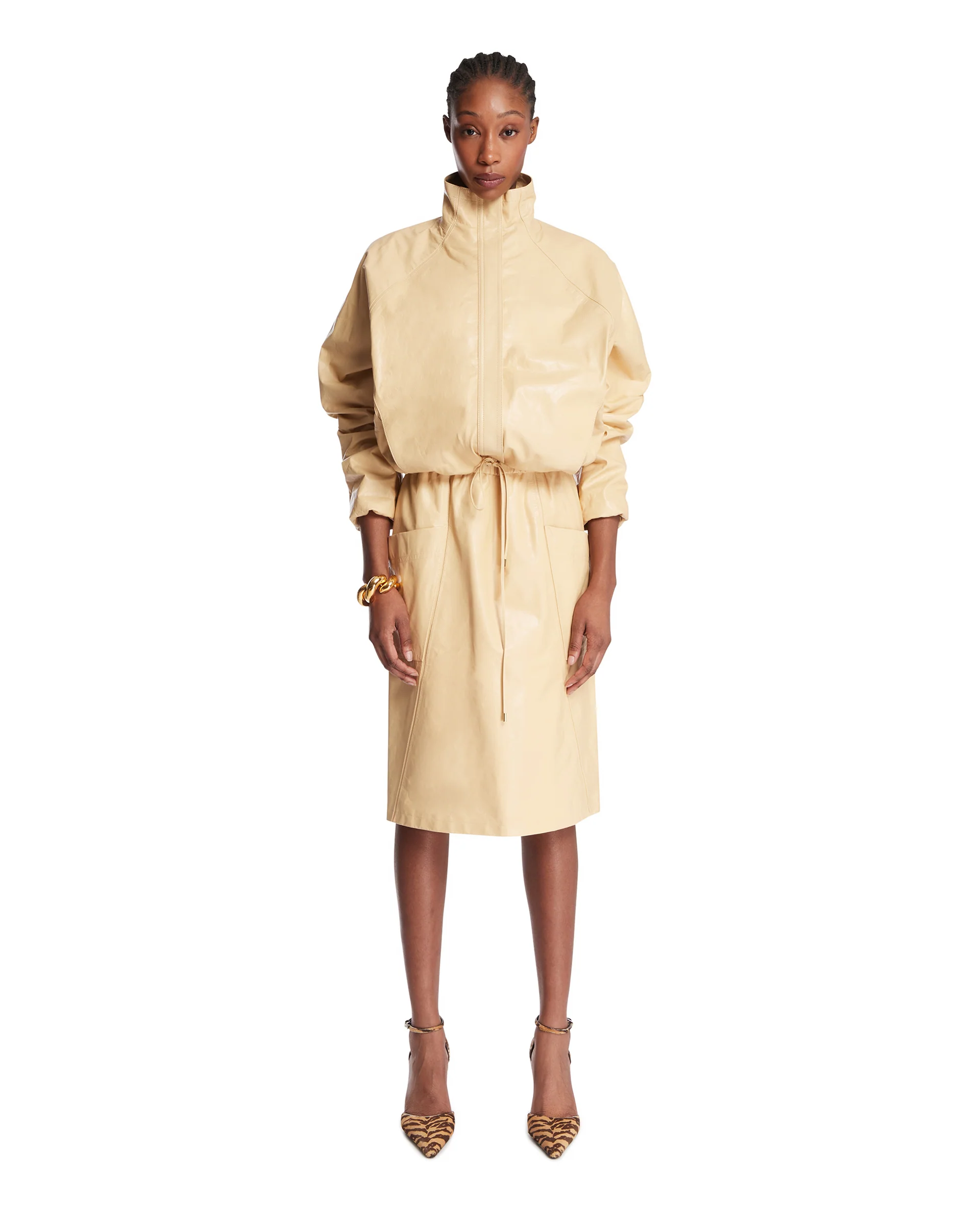 Gonna In Pelle Beige - Image 3