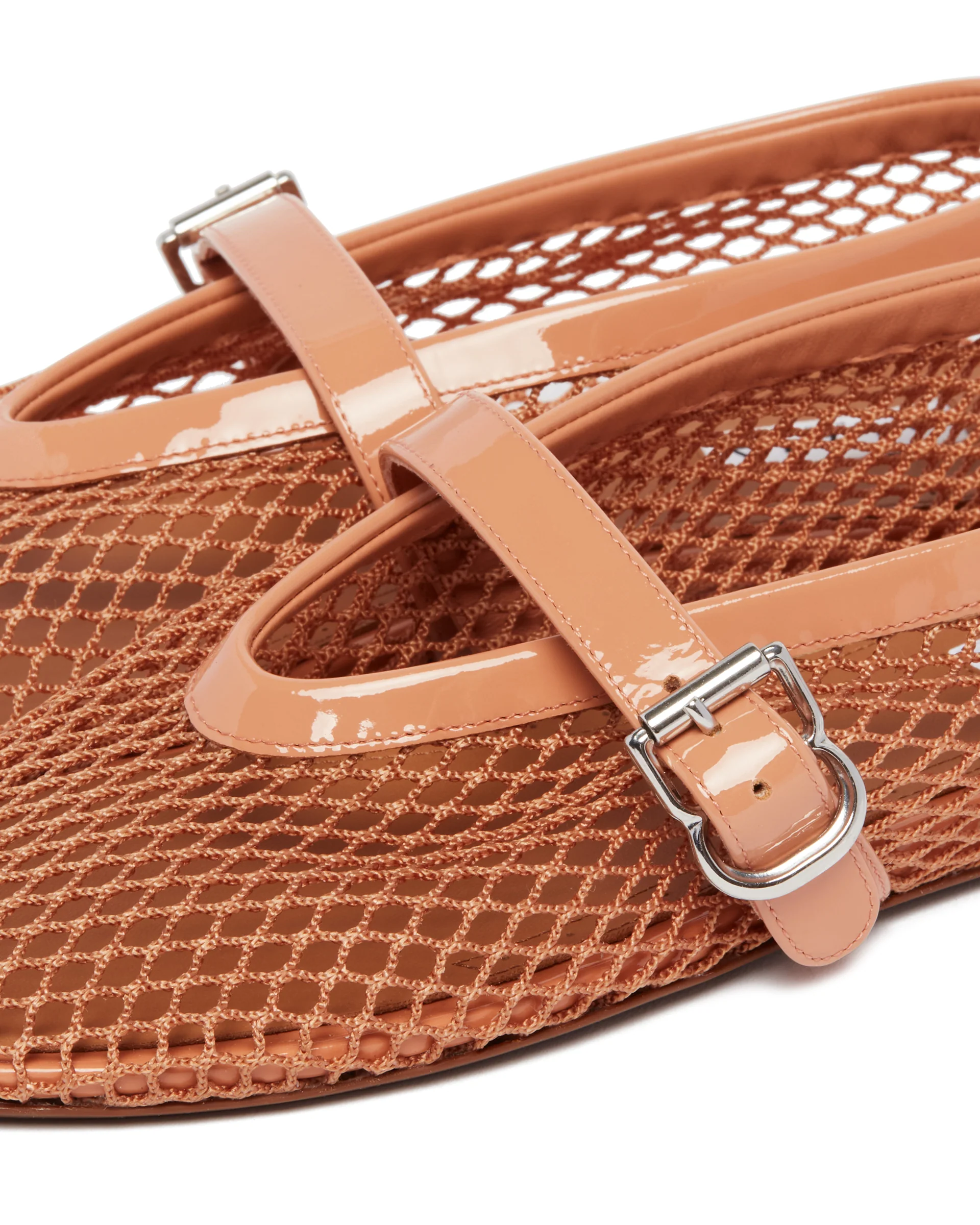Ballerine Flat In Rete Beige - Image 6