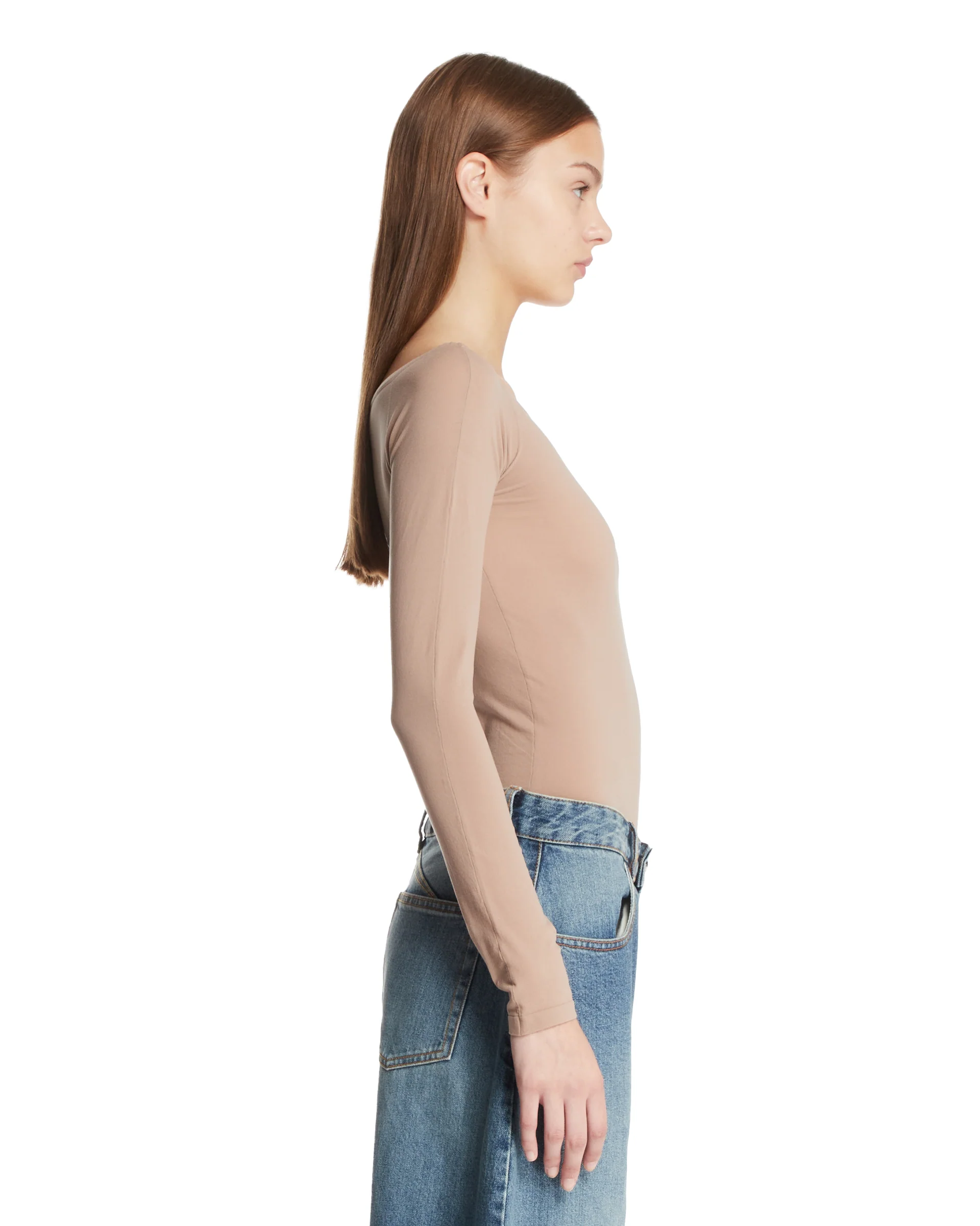 Body Con Spalle Scoperte Beige - Image 6