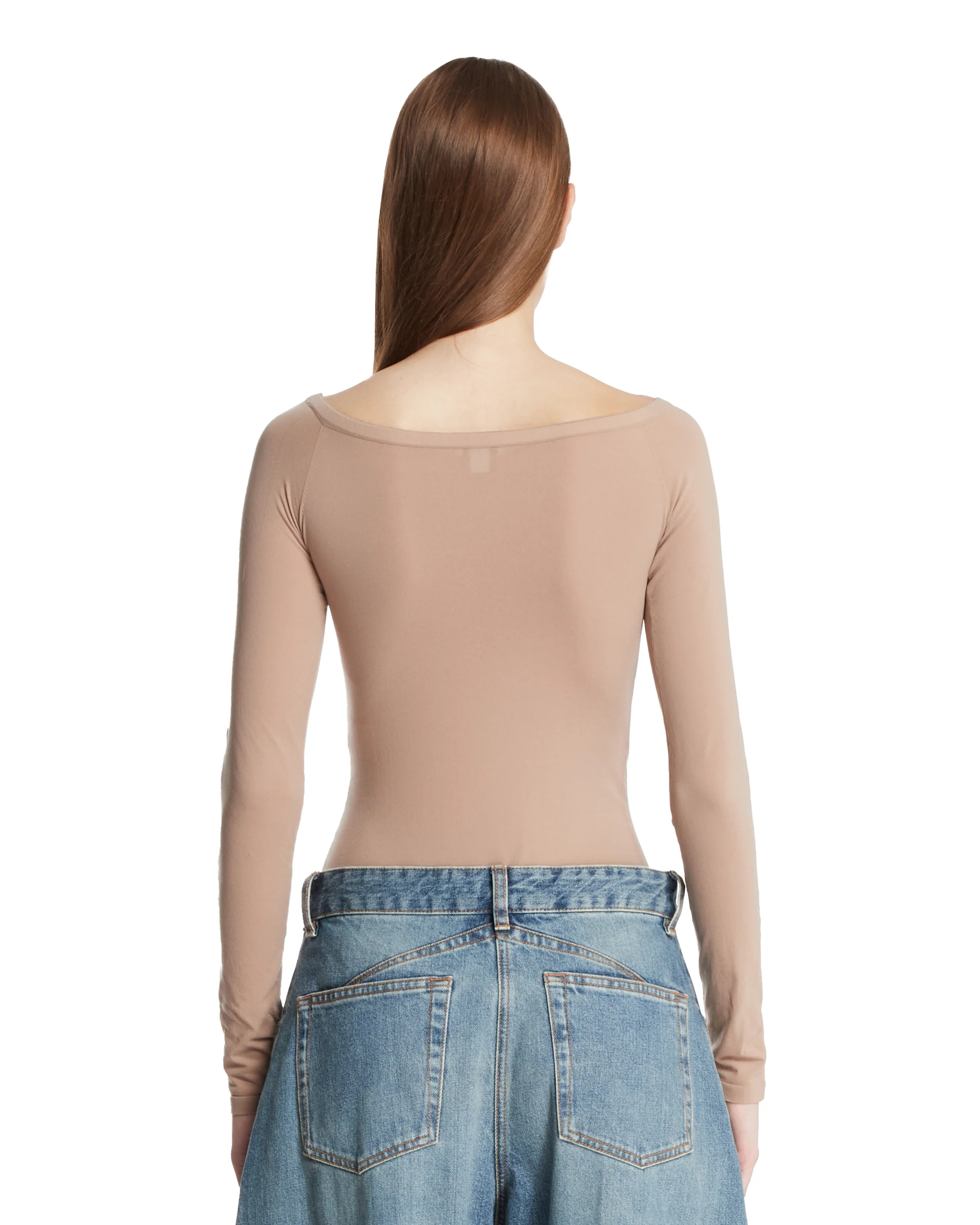 Body Con Spalle Scoperte Beige - Image 7