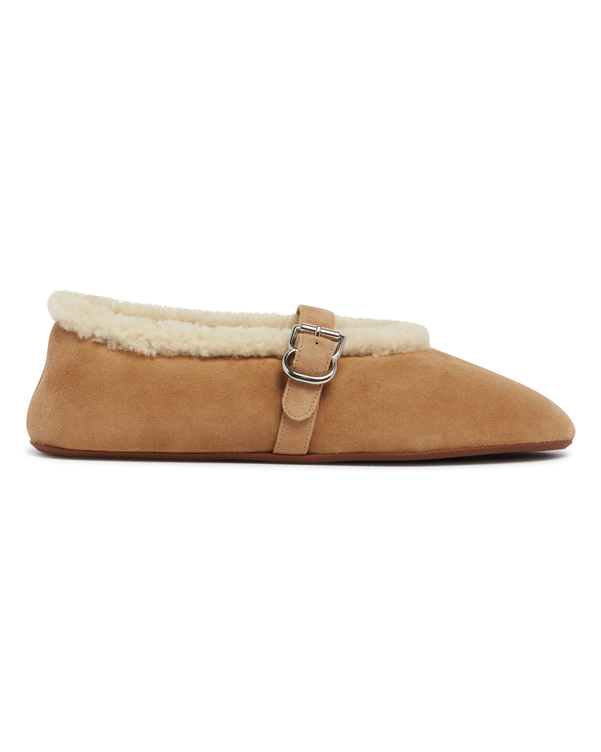 Ballerine Flat In Shearling Beige - Image 2