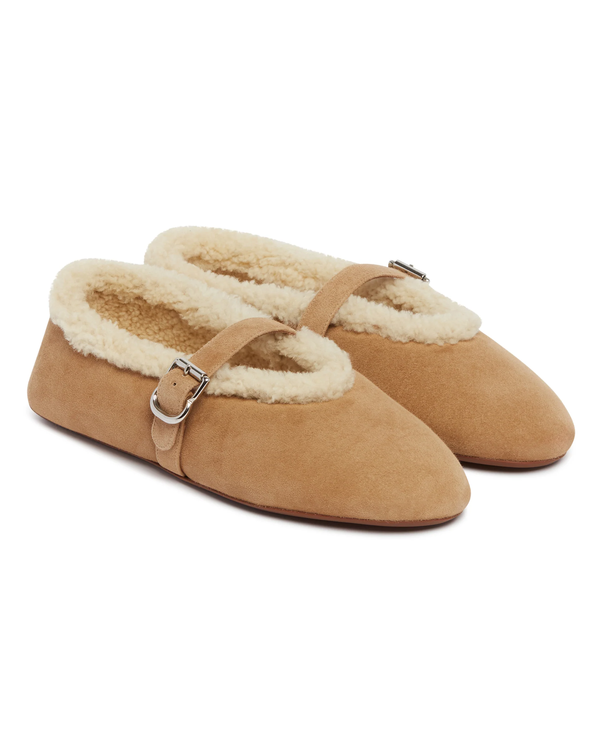 Ballerine Flat In Shearling Beige - Image 3