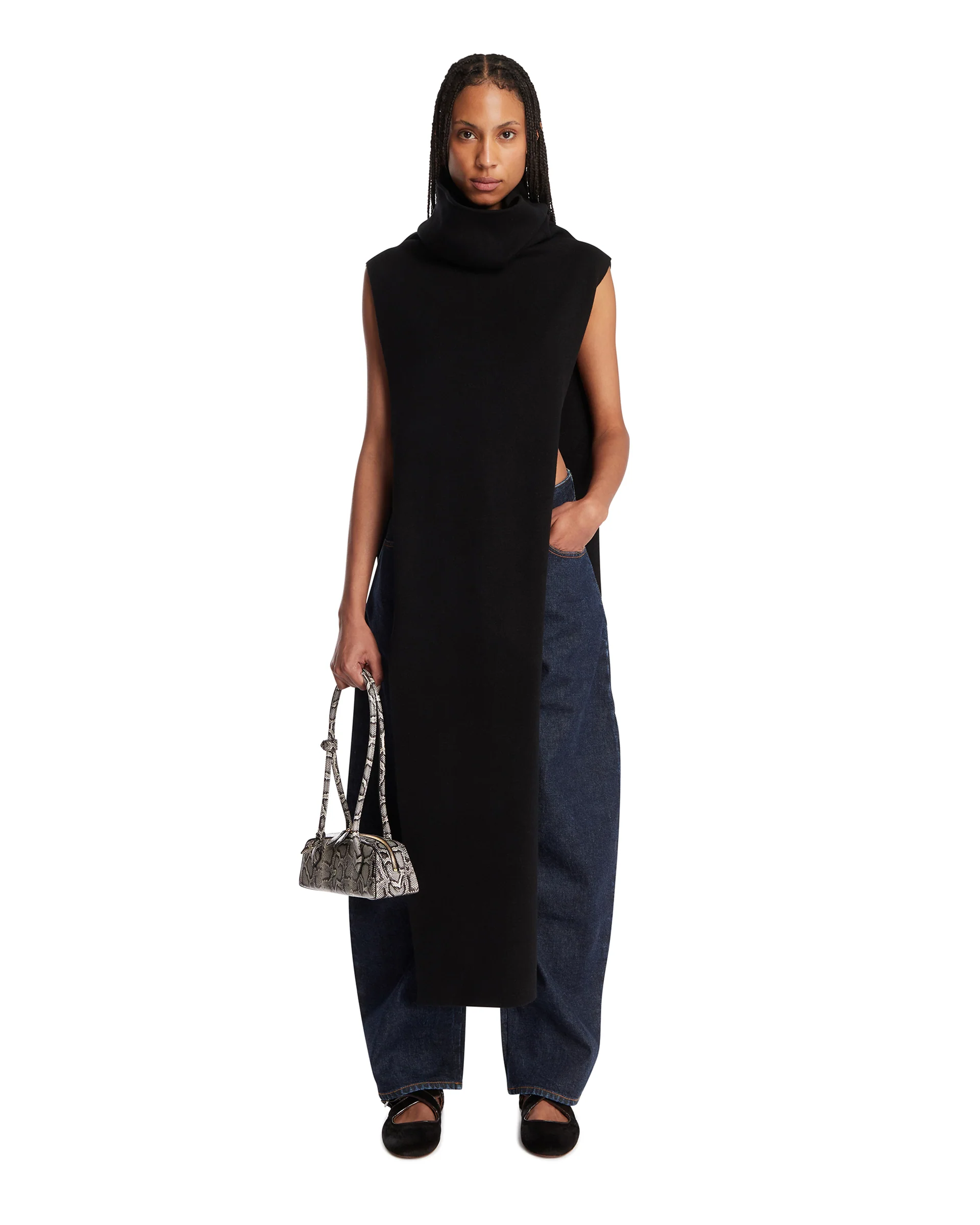 Top Tabard In Cashmere Nero - Image 3