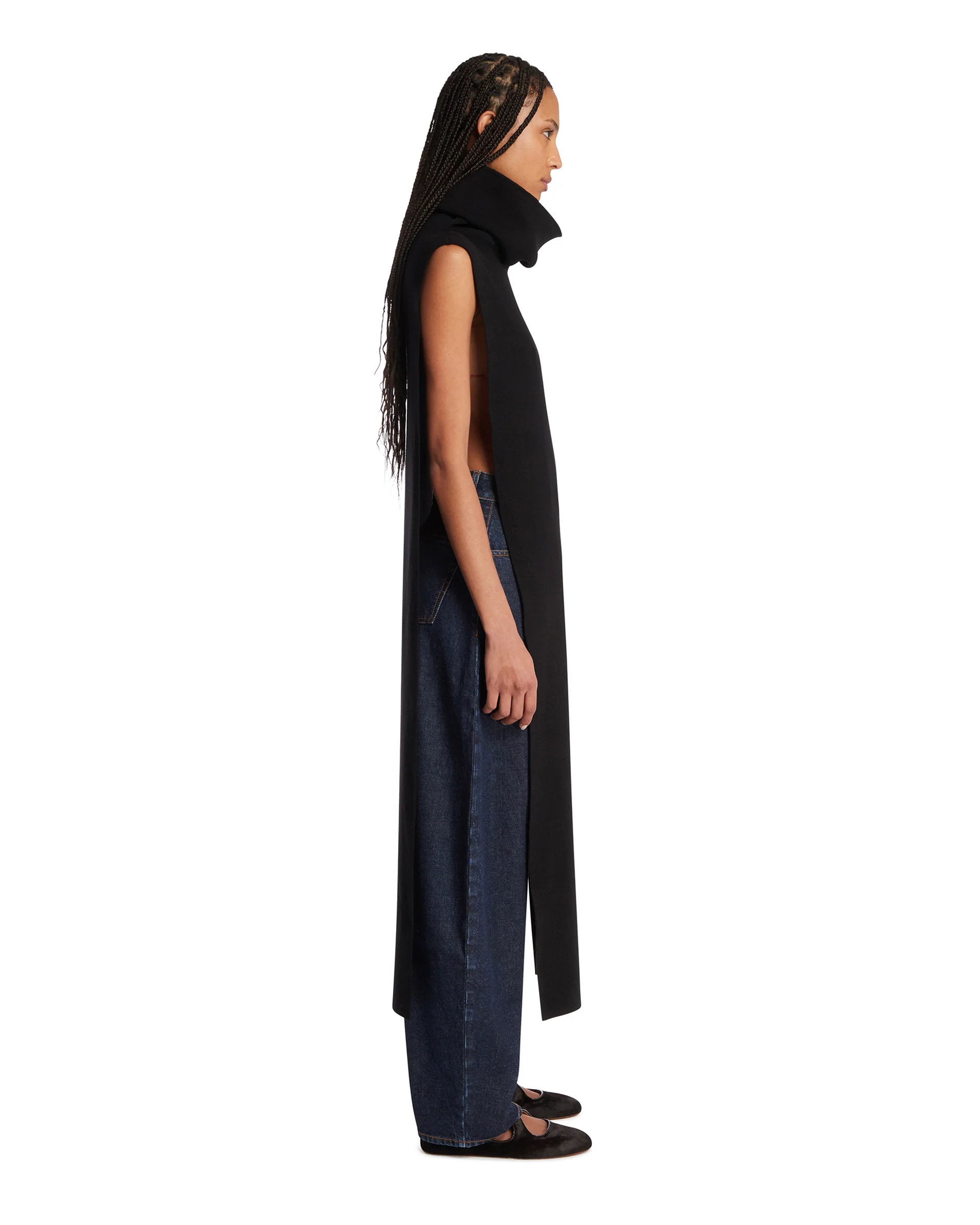 Top Tabard In Cashmere Nero - Image 4