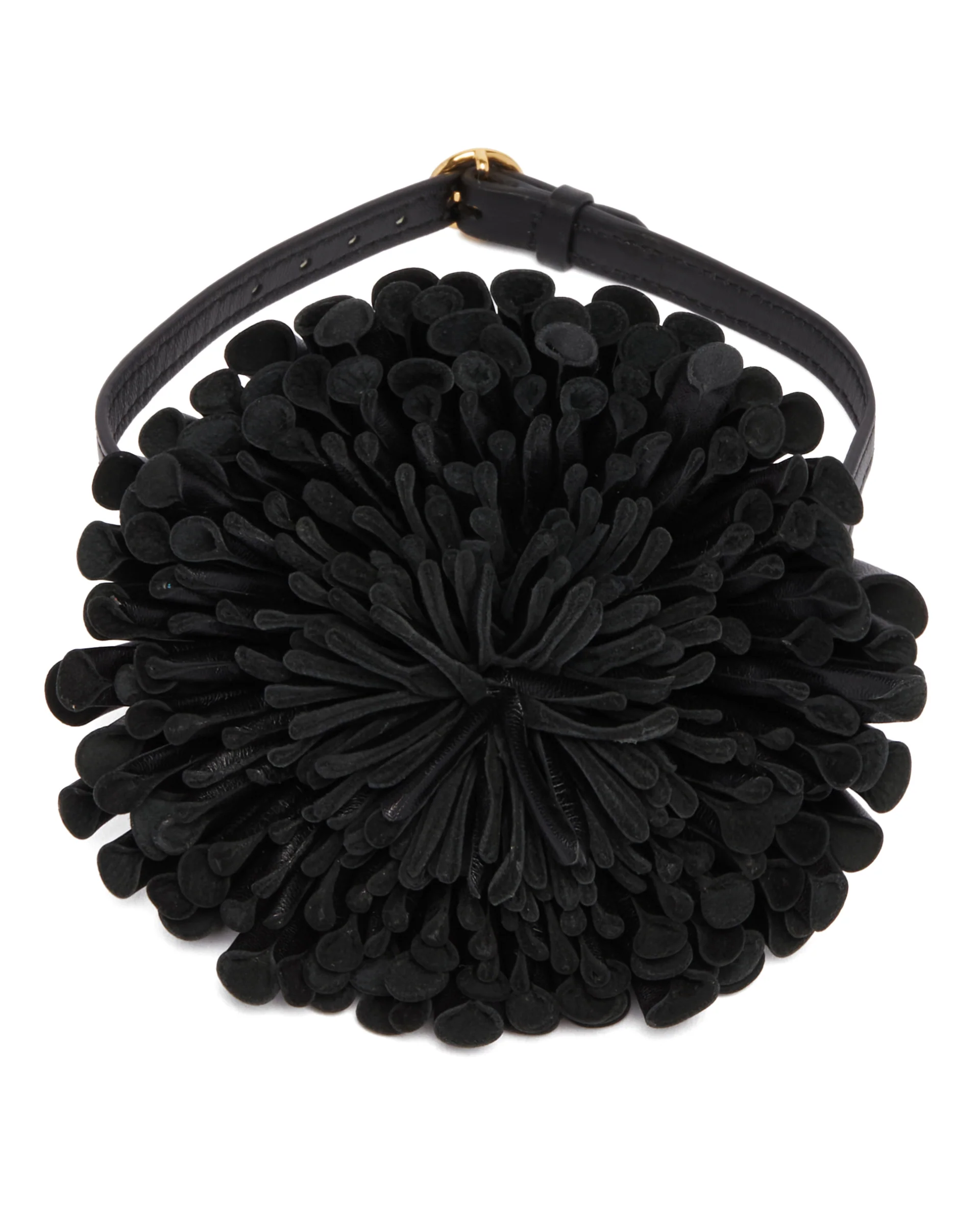 Choker Fiore In Pelle Nero - Image 2