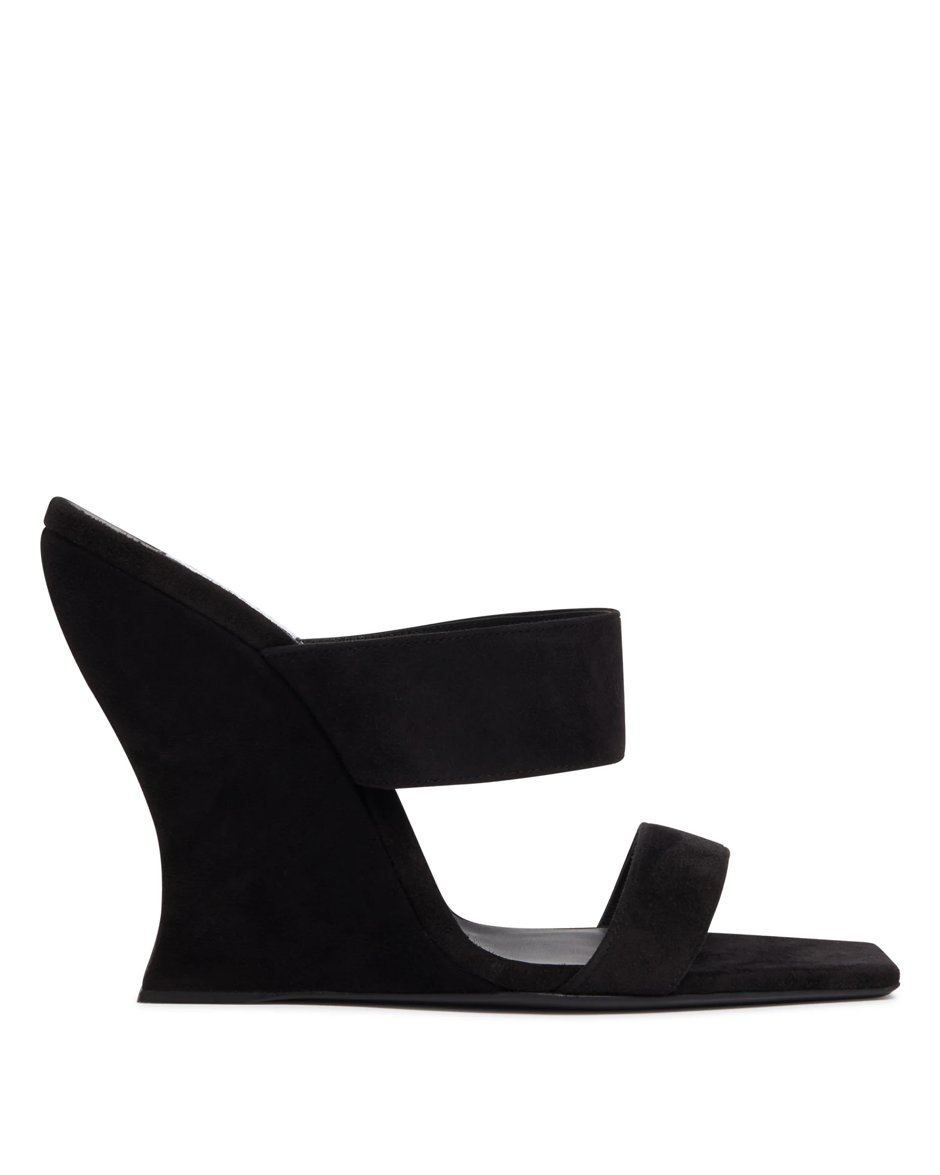 Mules Wave In Suede Nere