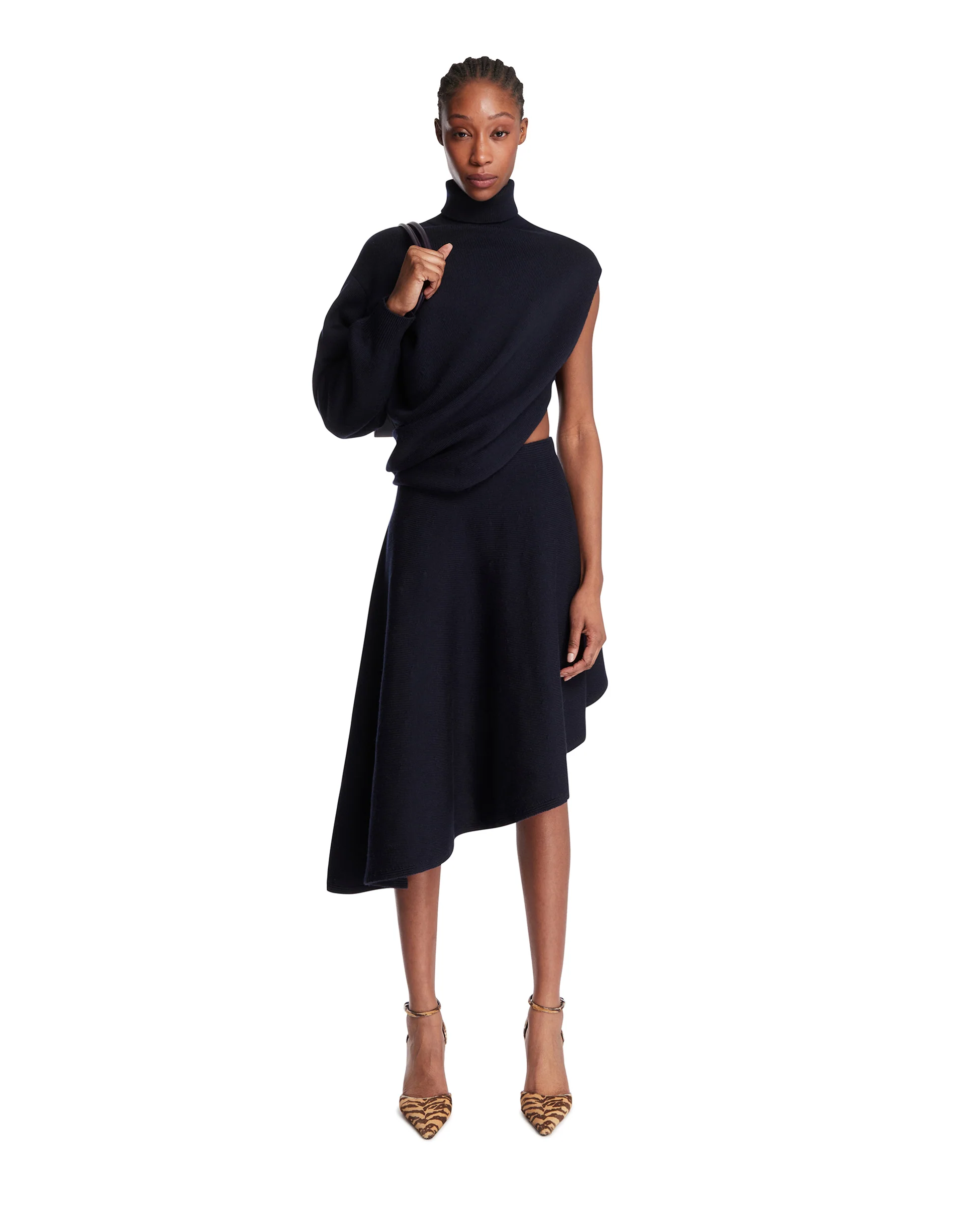 Abito Cut-Out In Lana Nero - Image 3