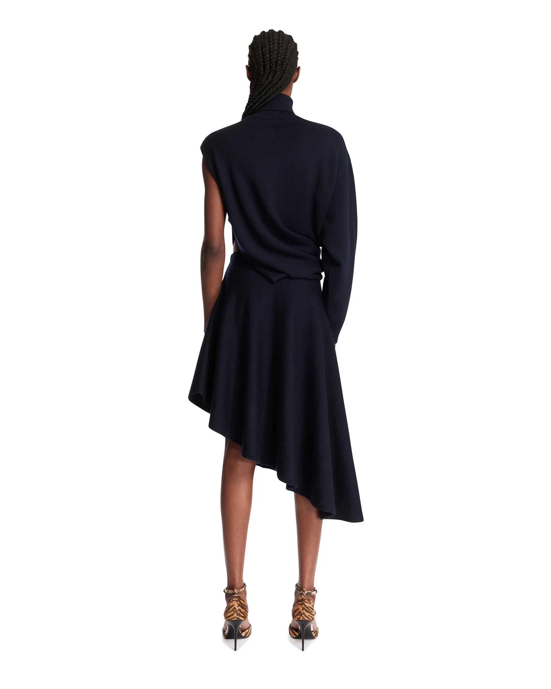 Abito Cut-Out In Lana Nero - Image 5