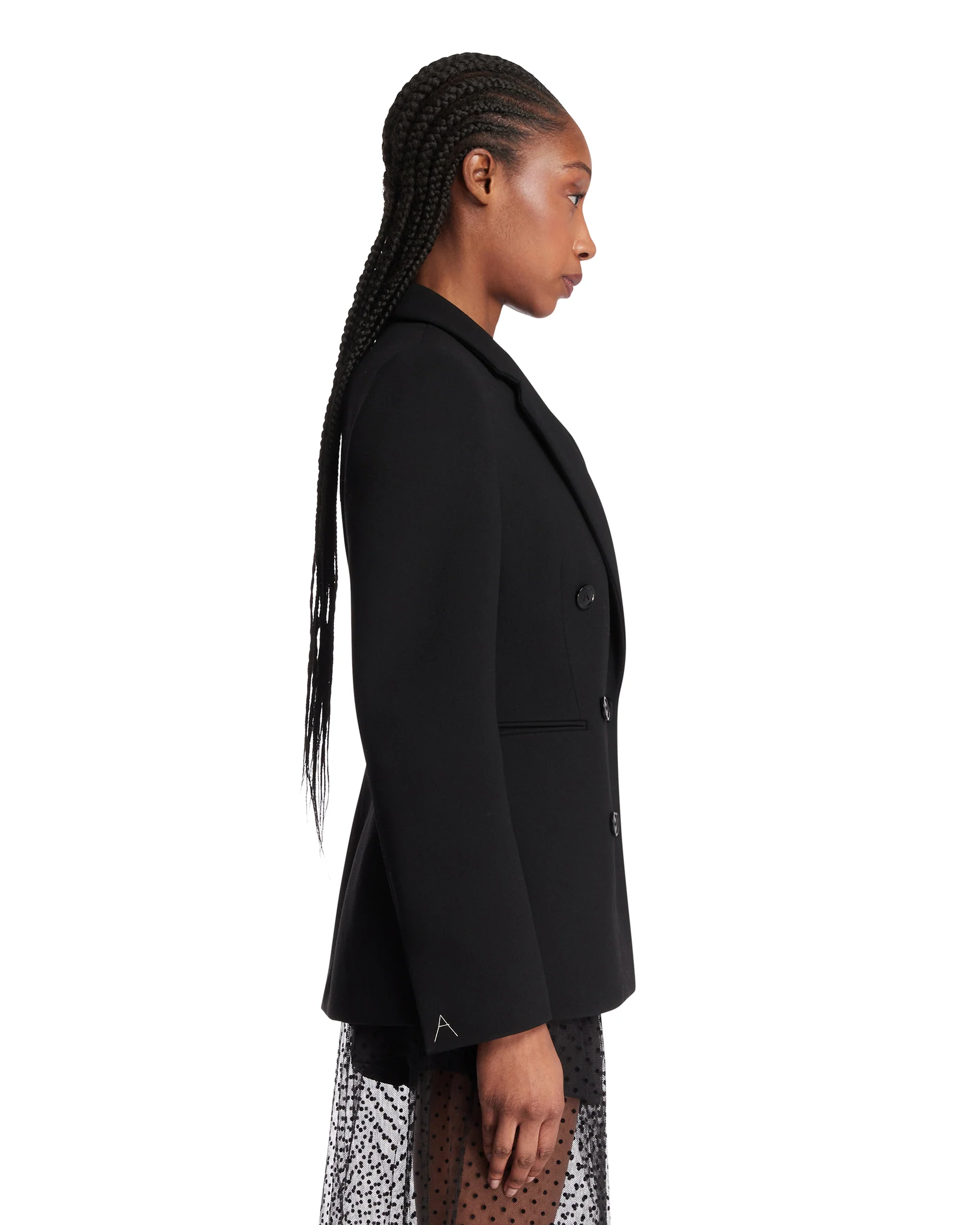 Blazer Sciancrato In Lana Nero - Image 4