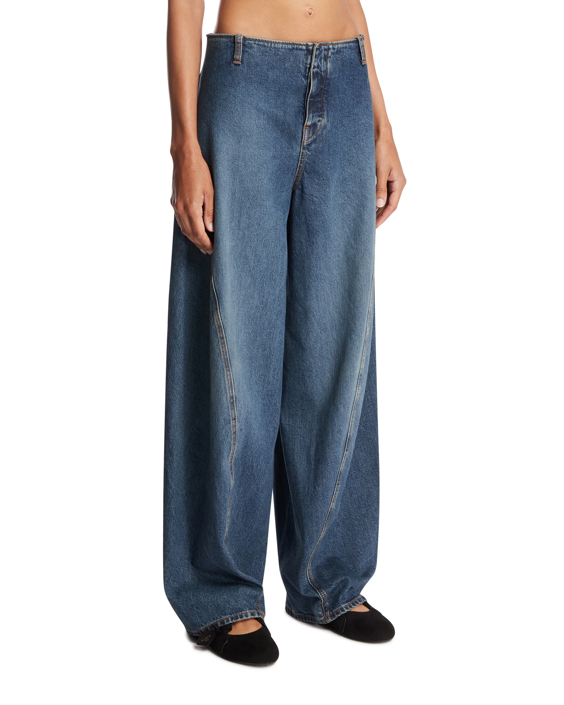 Pantaloni Cargo In Denim Blu - Image 2