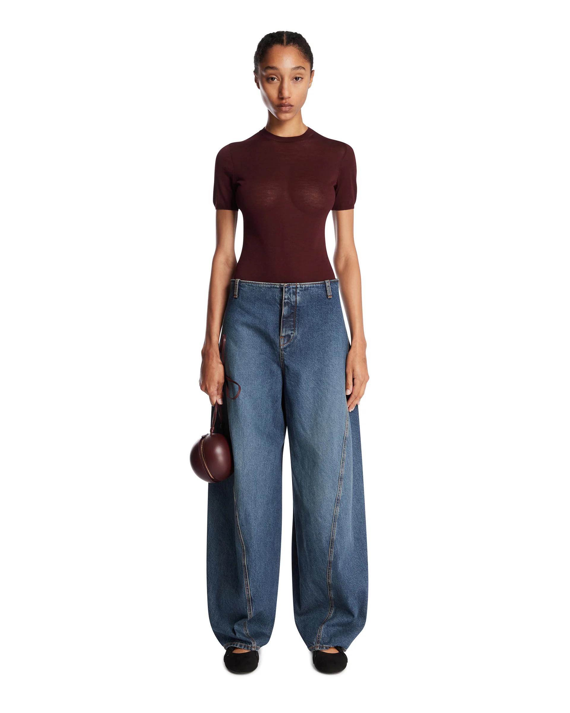 Pantaloni Cargo In Denim Blu - Image 3