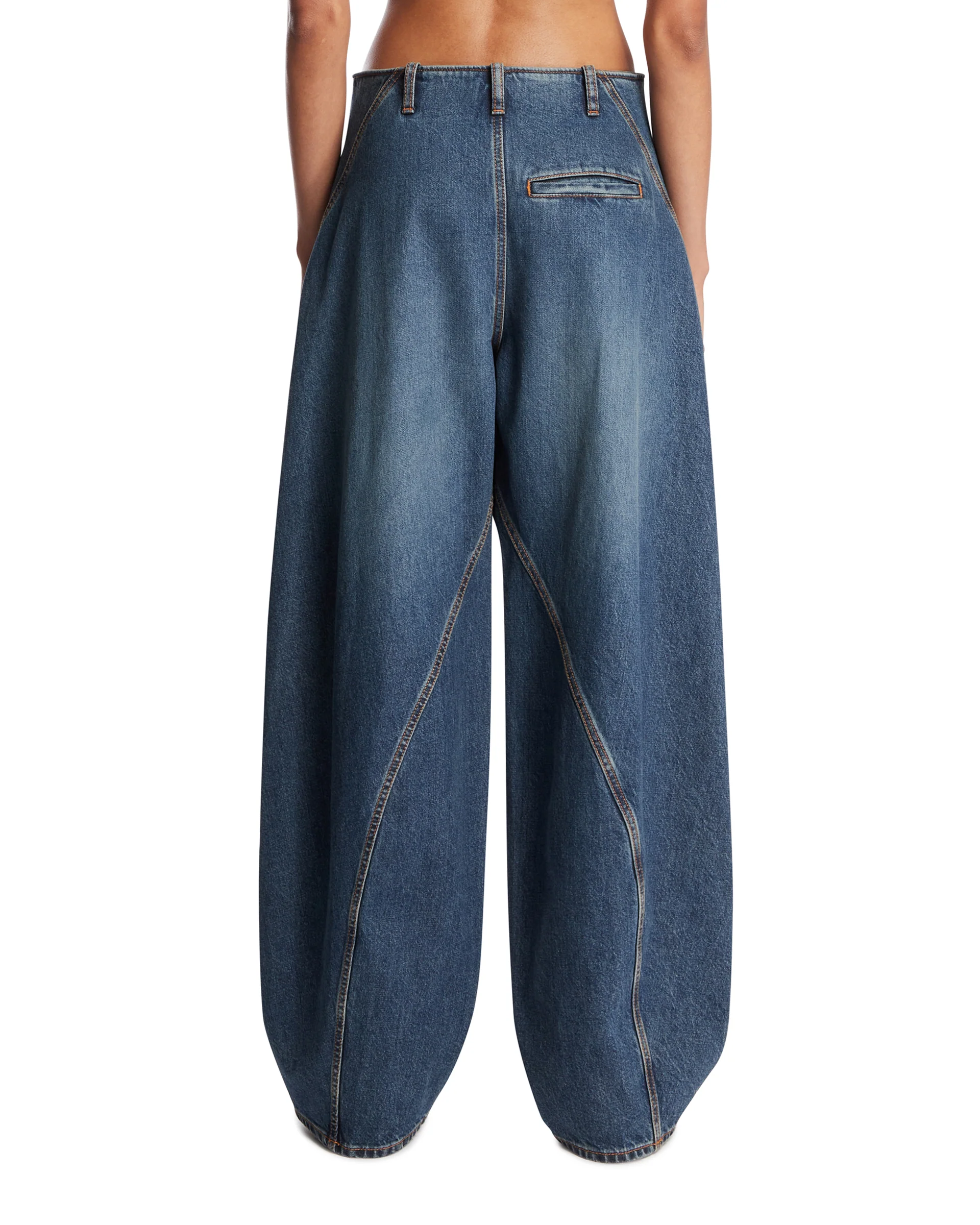 Pantaloni Cargo In Denim Blu - Image 5