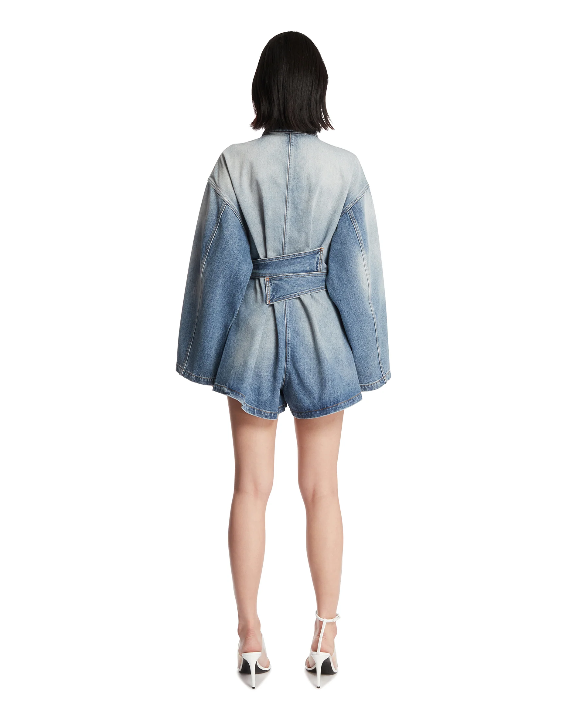 Tuta Corta In Denim Blu - Image 5