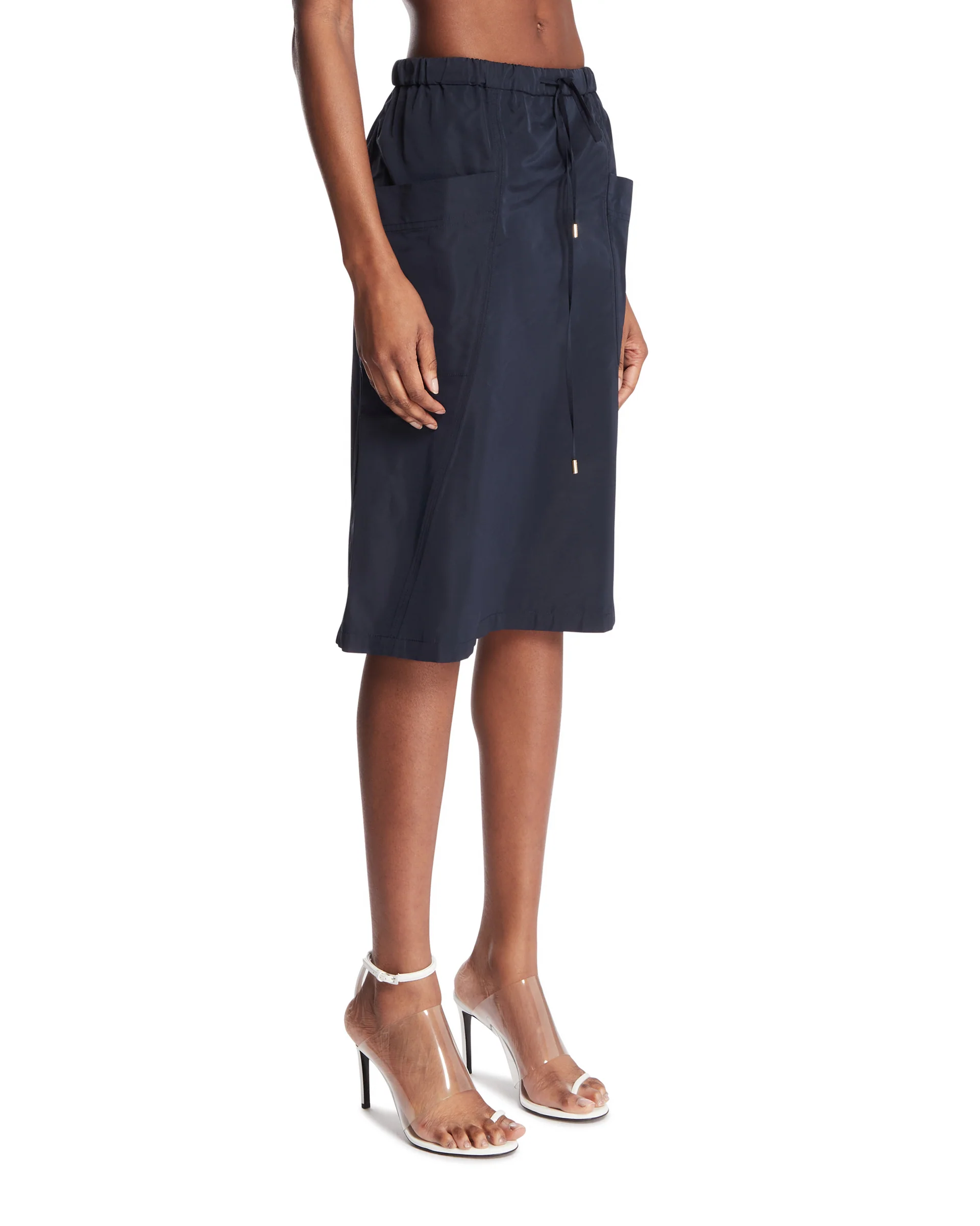 Gonna In Misto Seta Blu - Image 2