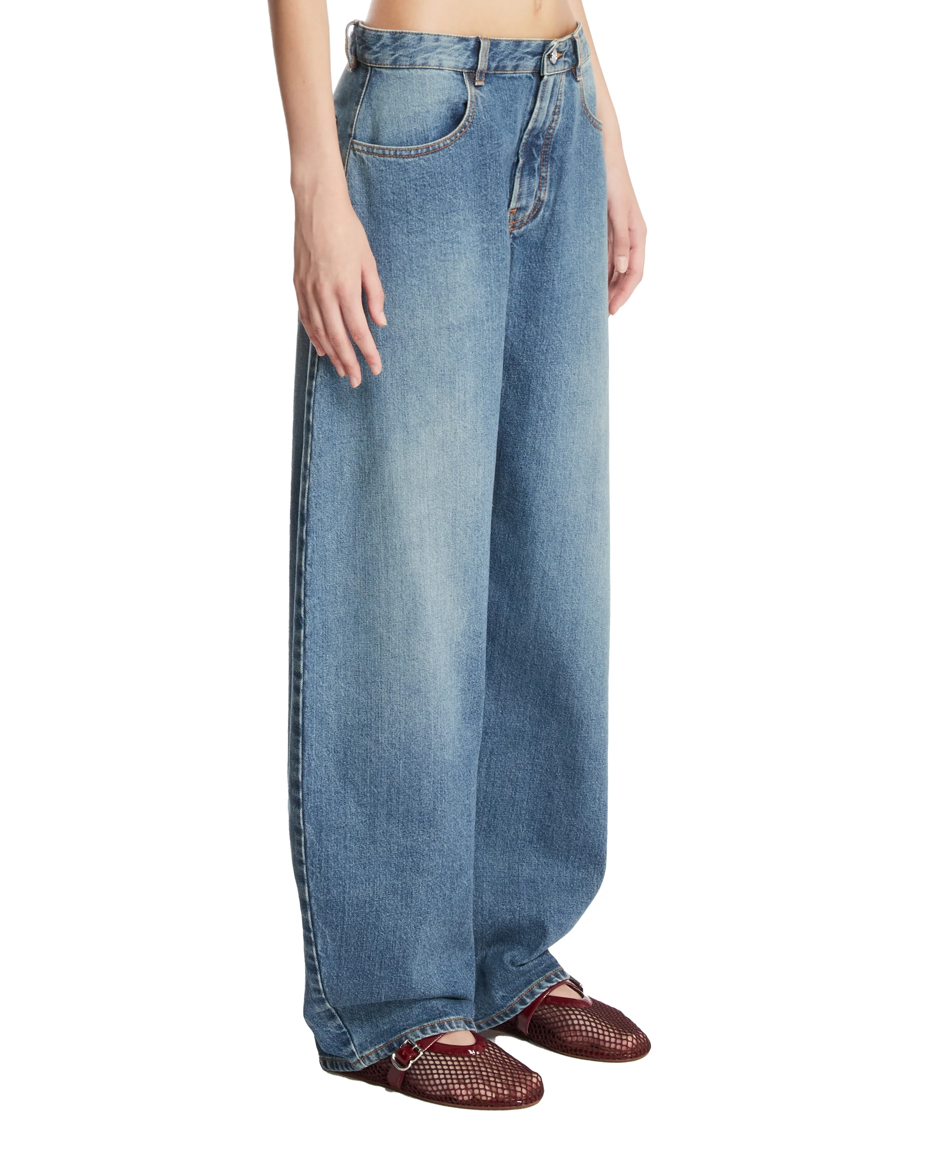 Jeans Arrotondati Ampi Blu - Image 2