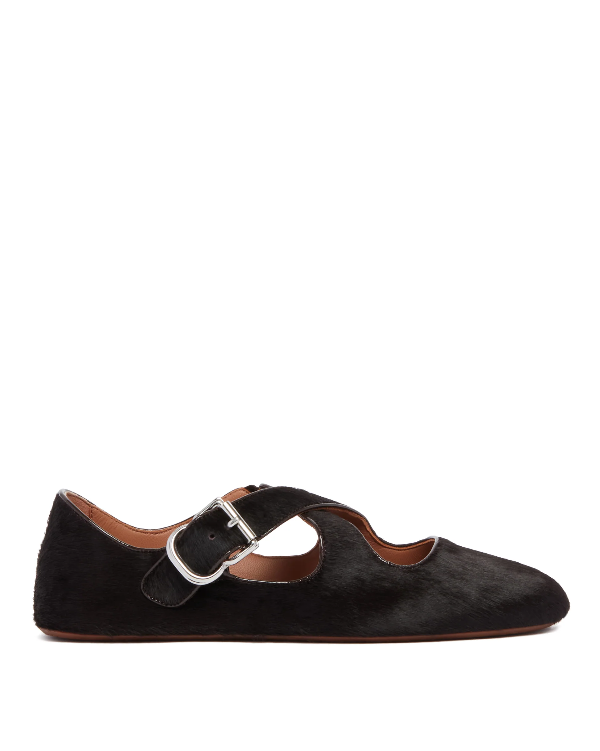 Ballerine Flat Incrociate In Cavallino Marroni