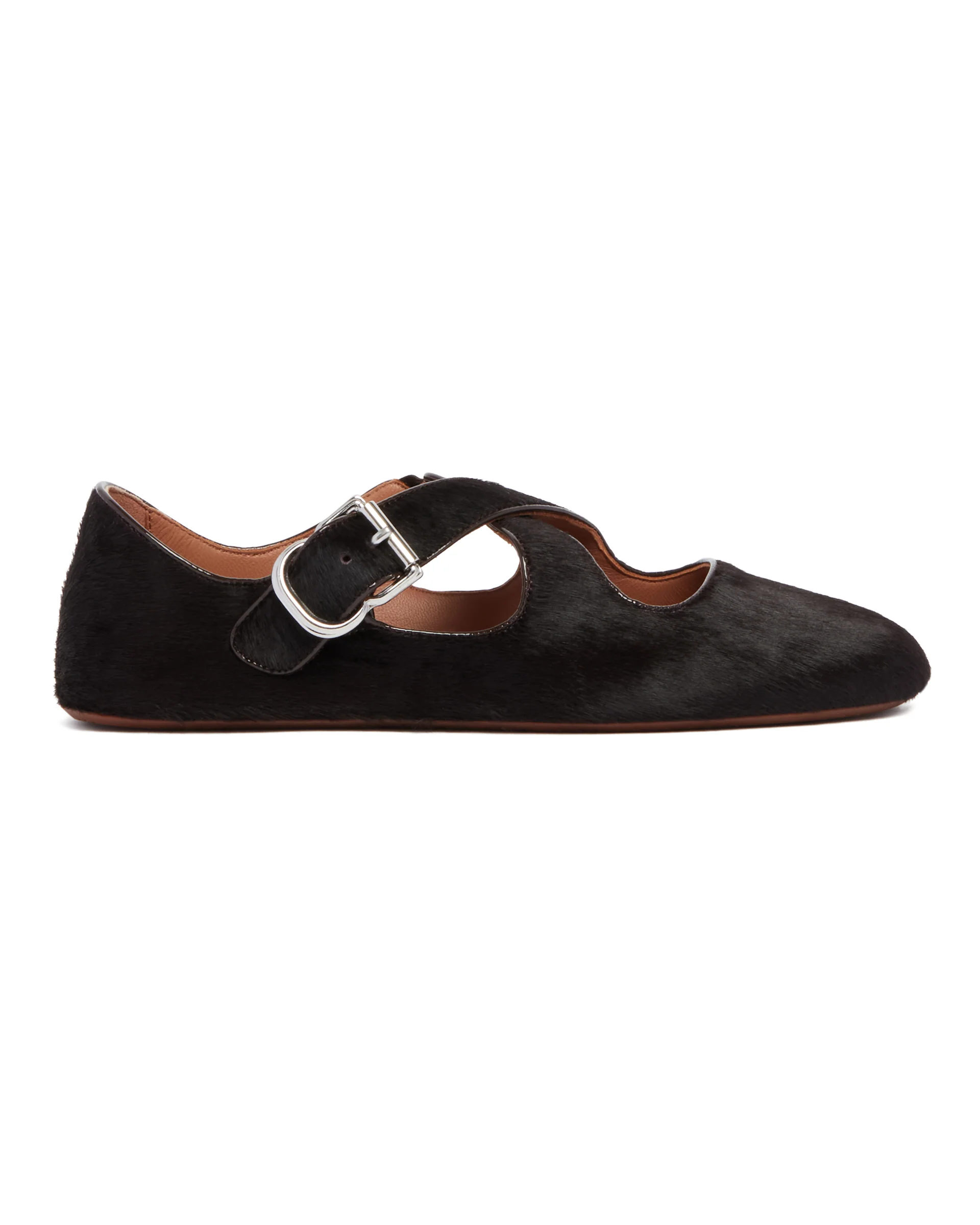 Ballerine Flat Incrociate In Cavallino Marroni - Image 2
