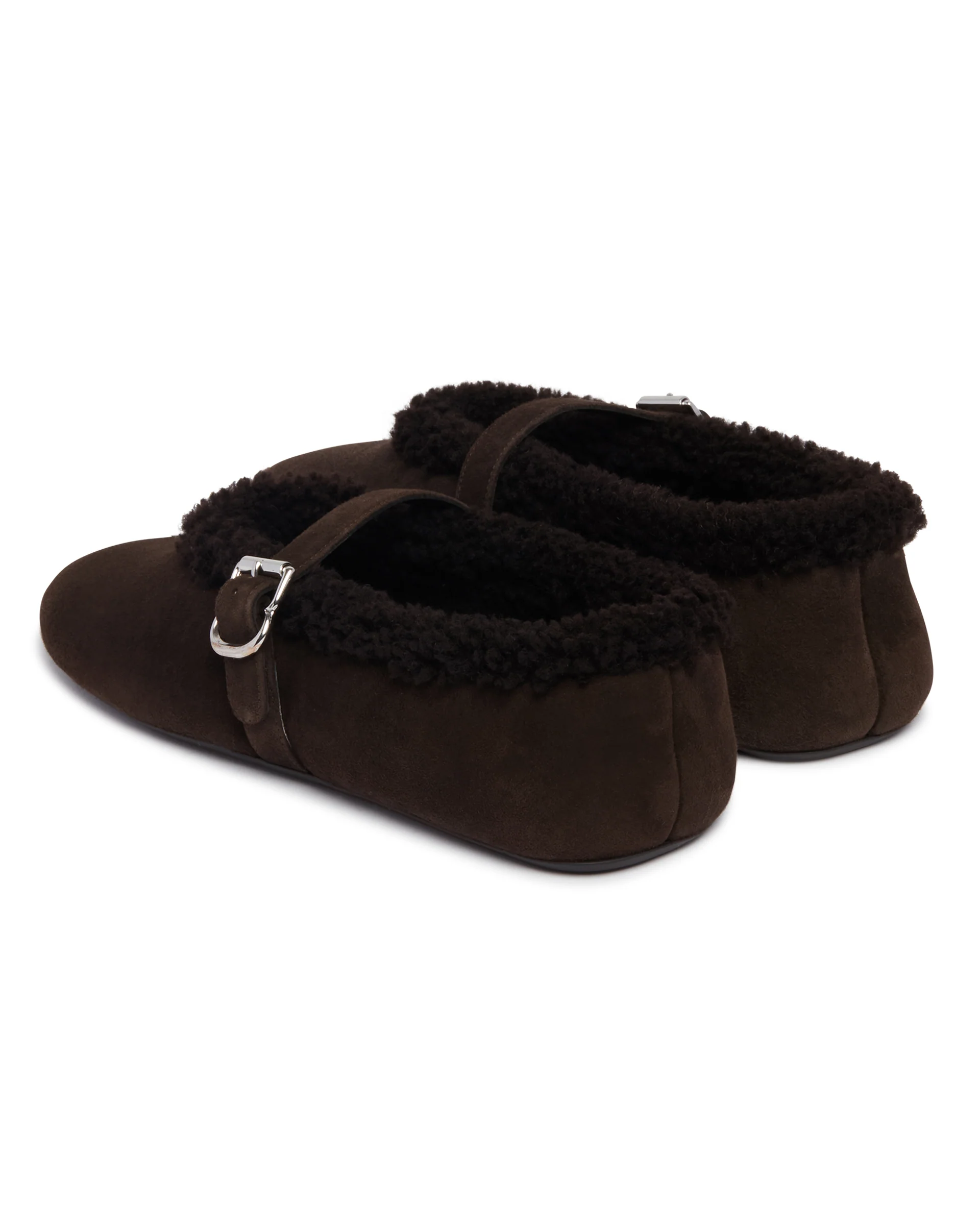 Ballerine Flat In Shearling Marroni - Image 8