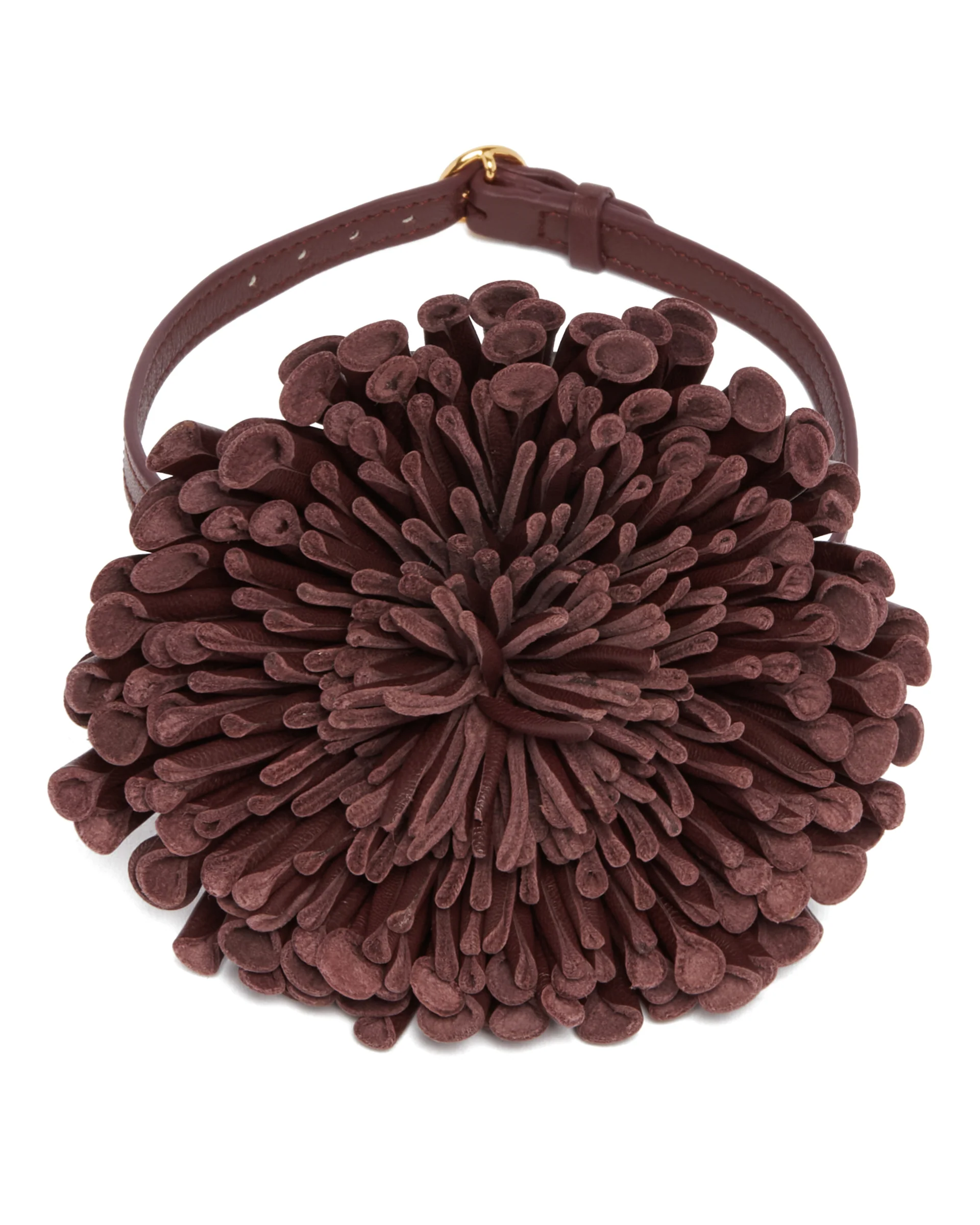 Choker Fiore In Pelle Burgundy