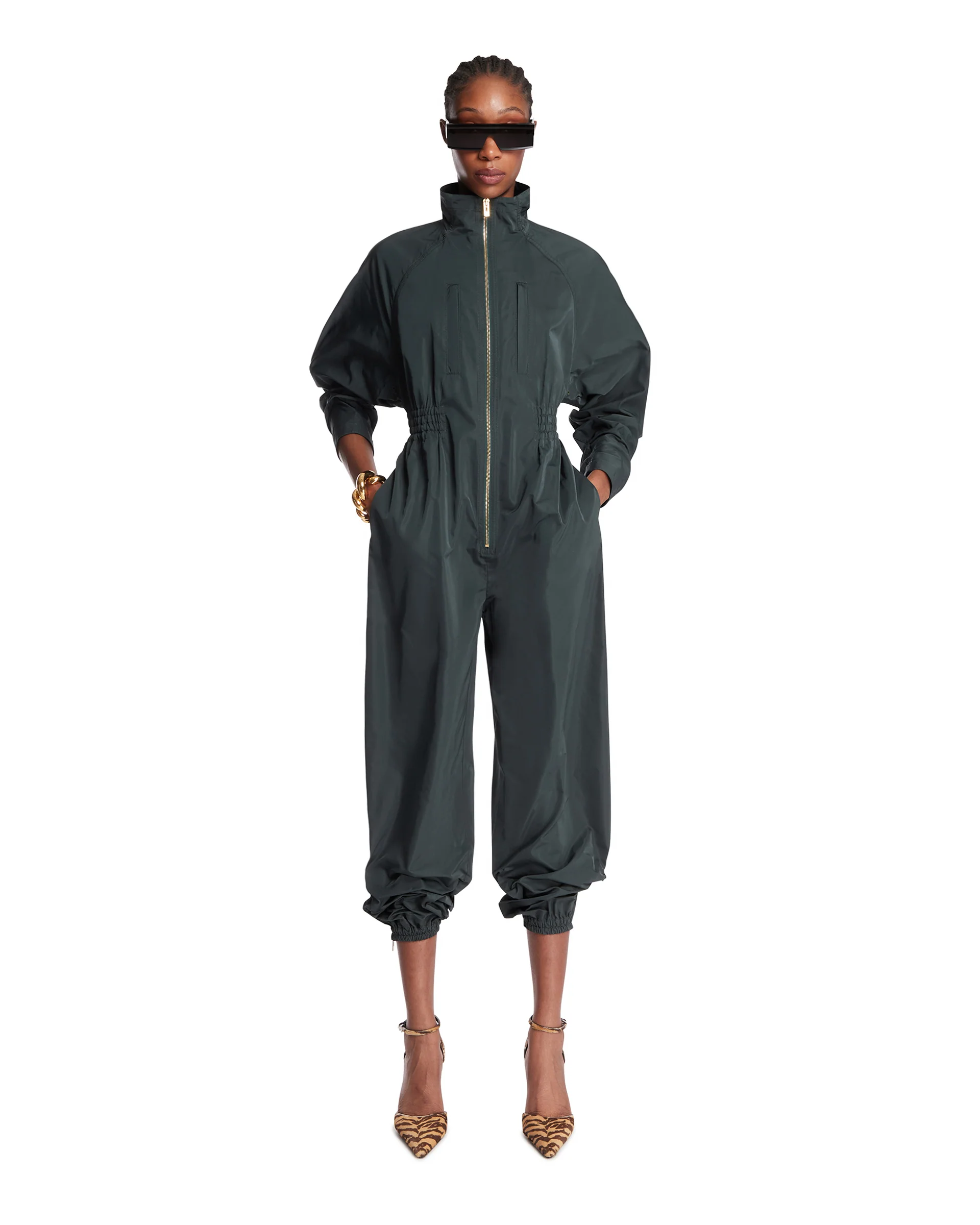 Jumpsuit In Misto Seta Verde - Image 3