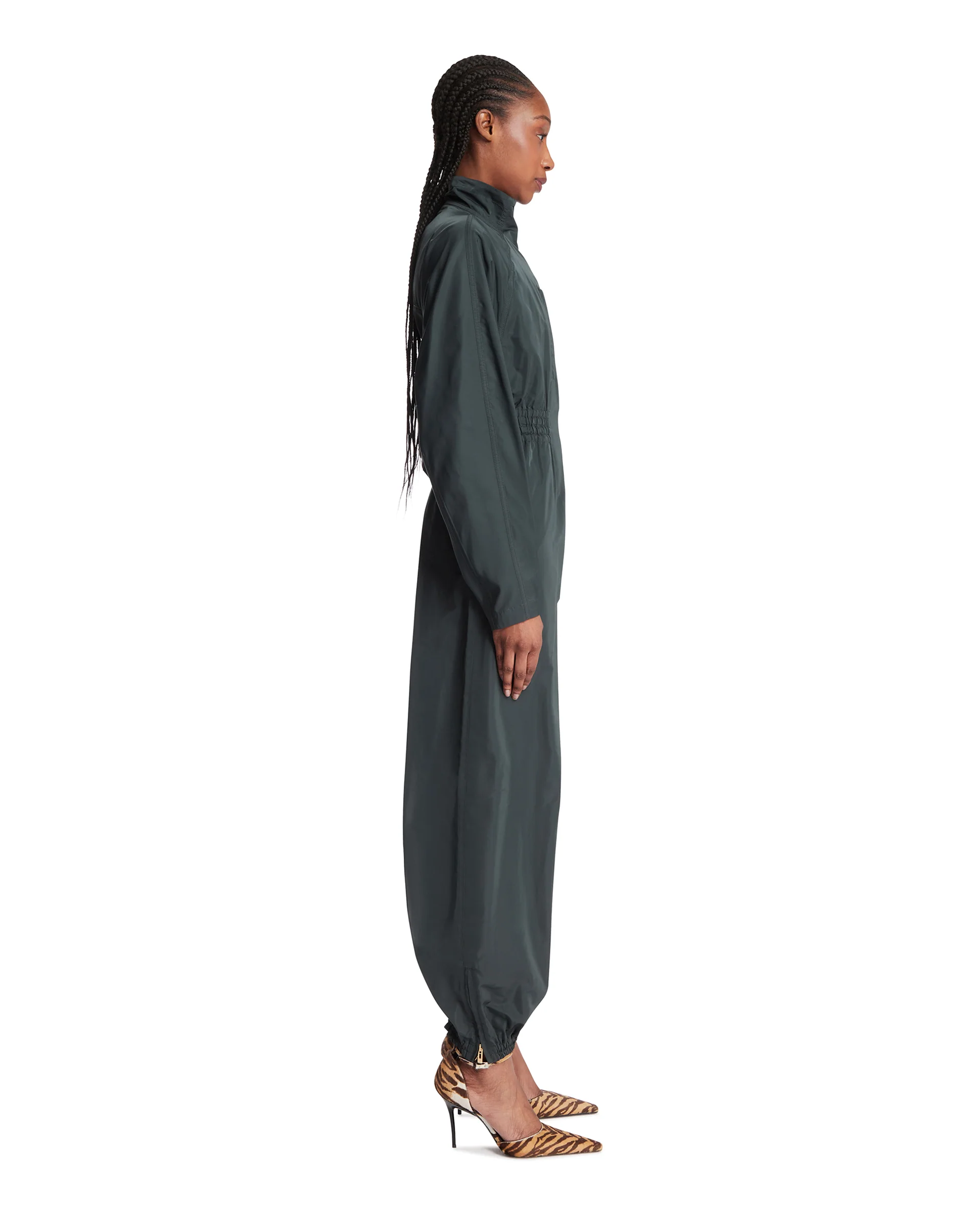 Jumpsuit In Misto Seta Verde - Image 4