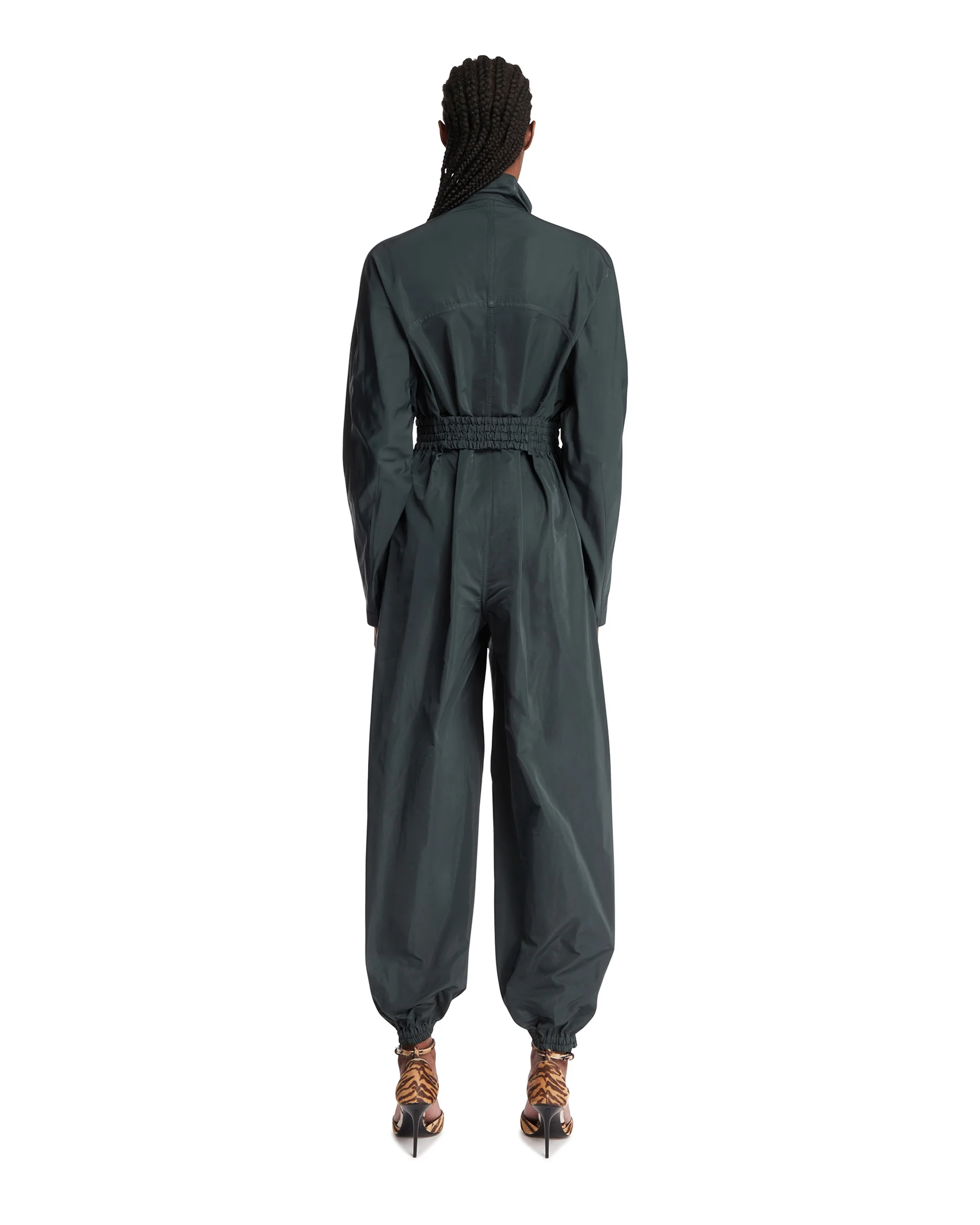 Jumpsuit In Misto Seta Verde - Image 5