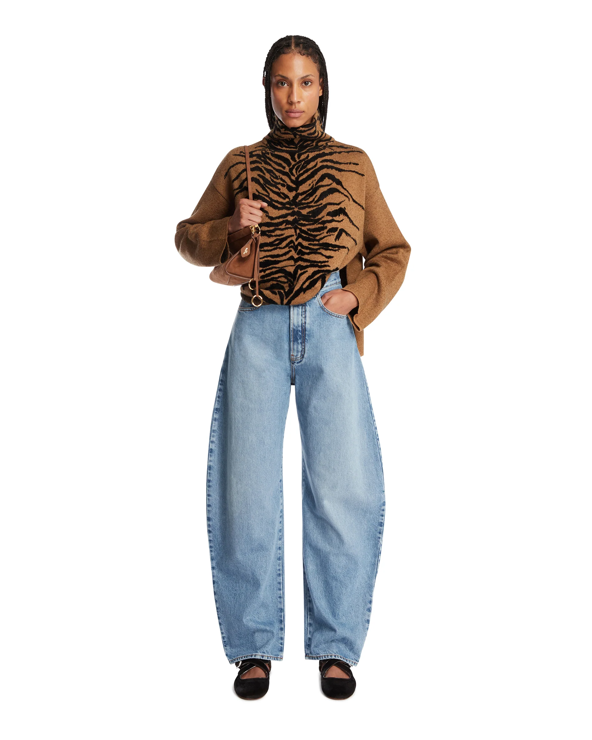 Pantaloni In Denim Arrotondati Azzurri - Image 3
