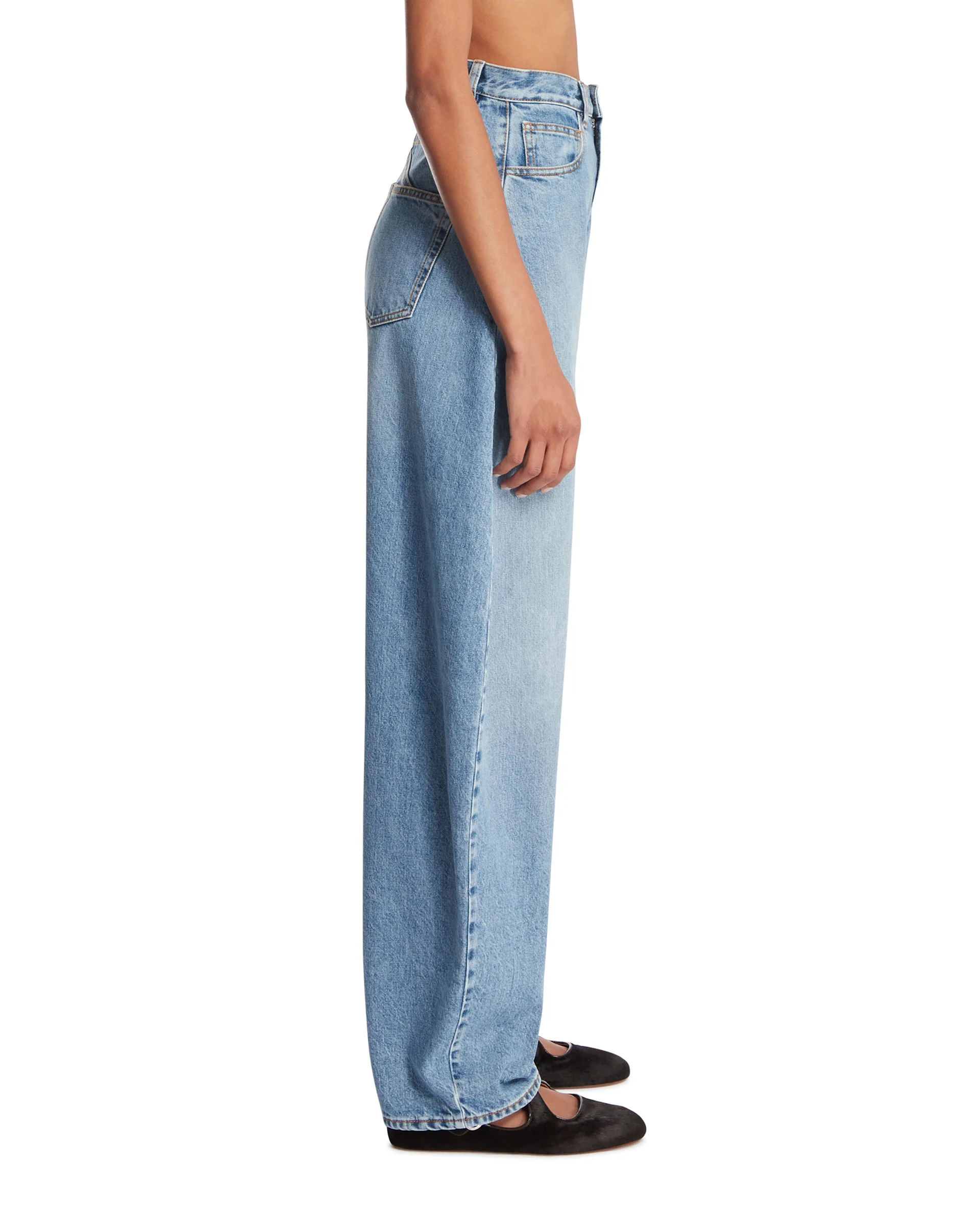 Pantaloni In Denim Arrotondati Azzurri - Image 4