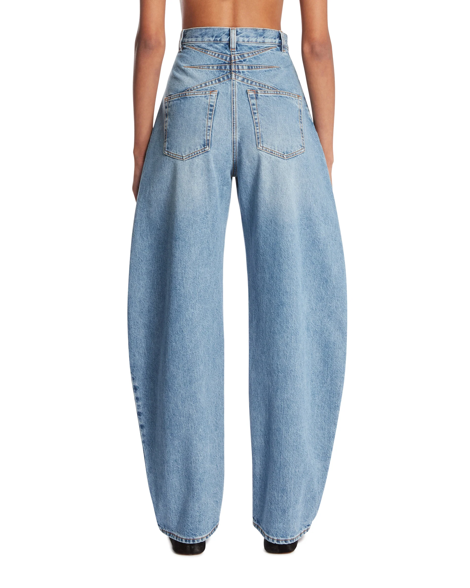 Pantaloni In Denim Arrotondati Azzurri - Image 5