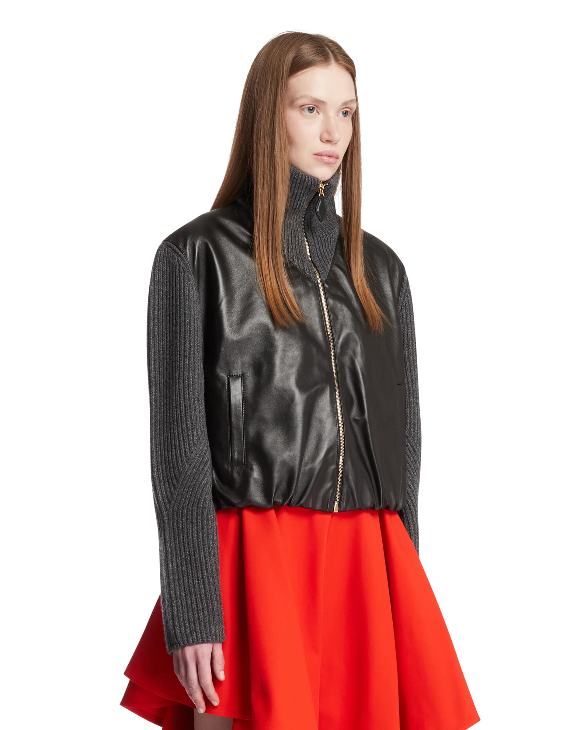 Giacca Varsity In Lana Grigia - Image 2