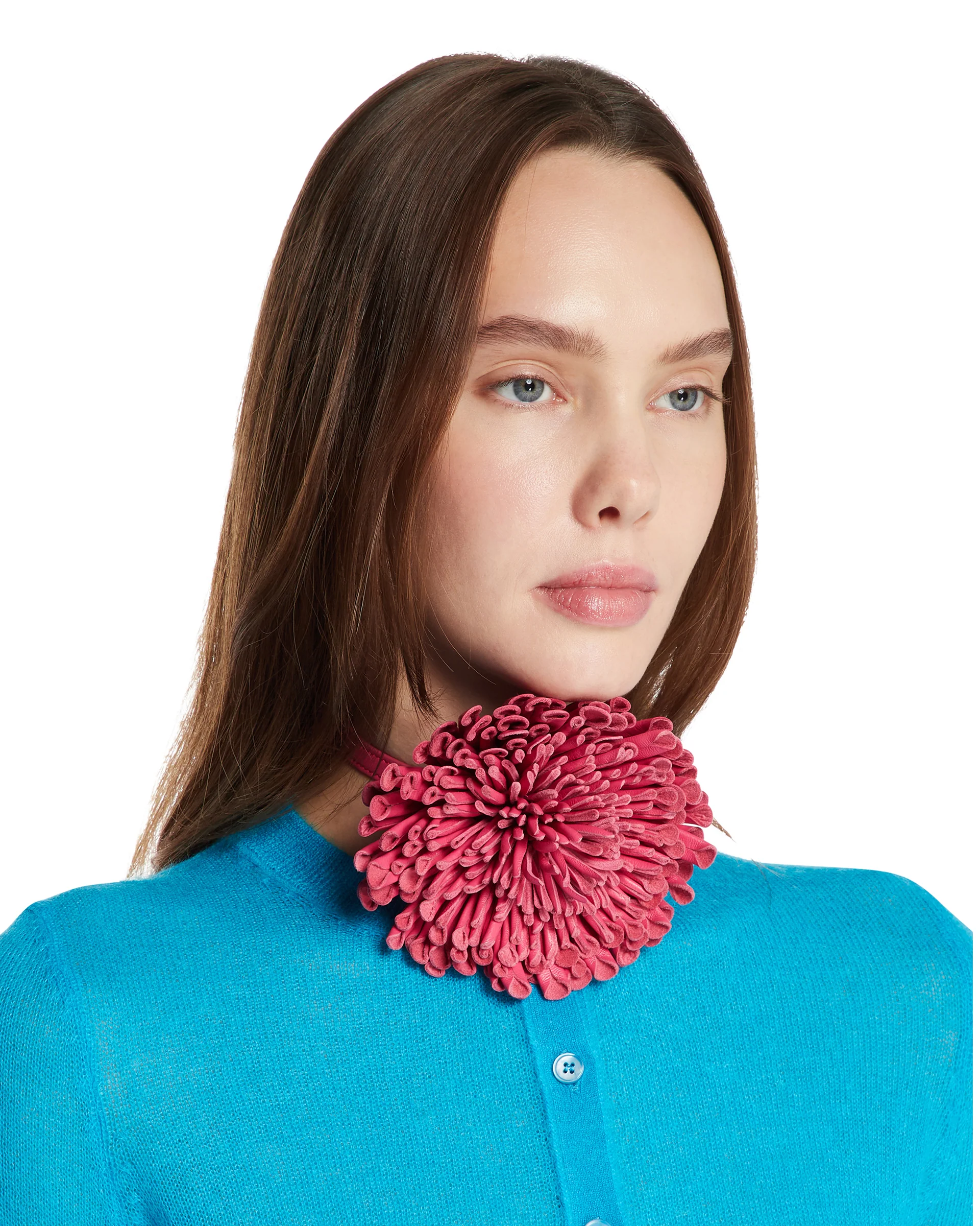 Choker Fiore In Pelle Rosa - Image 3